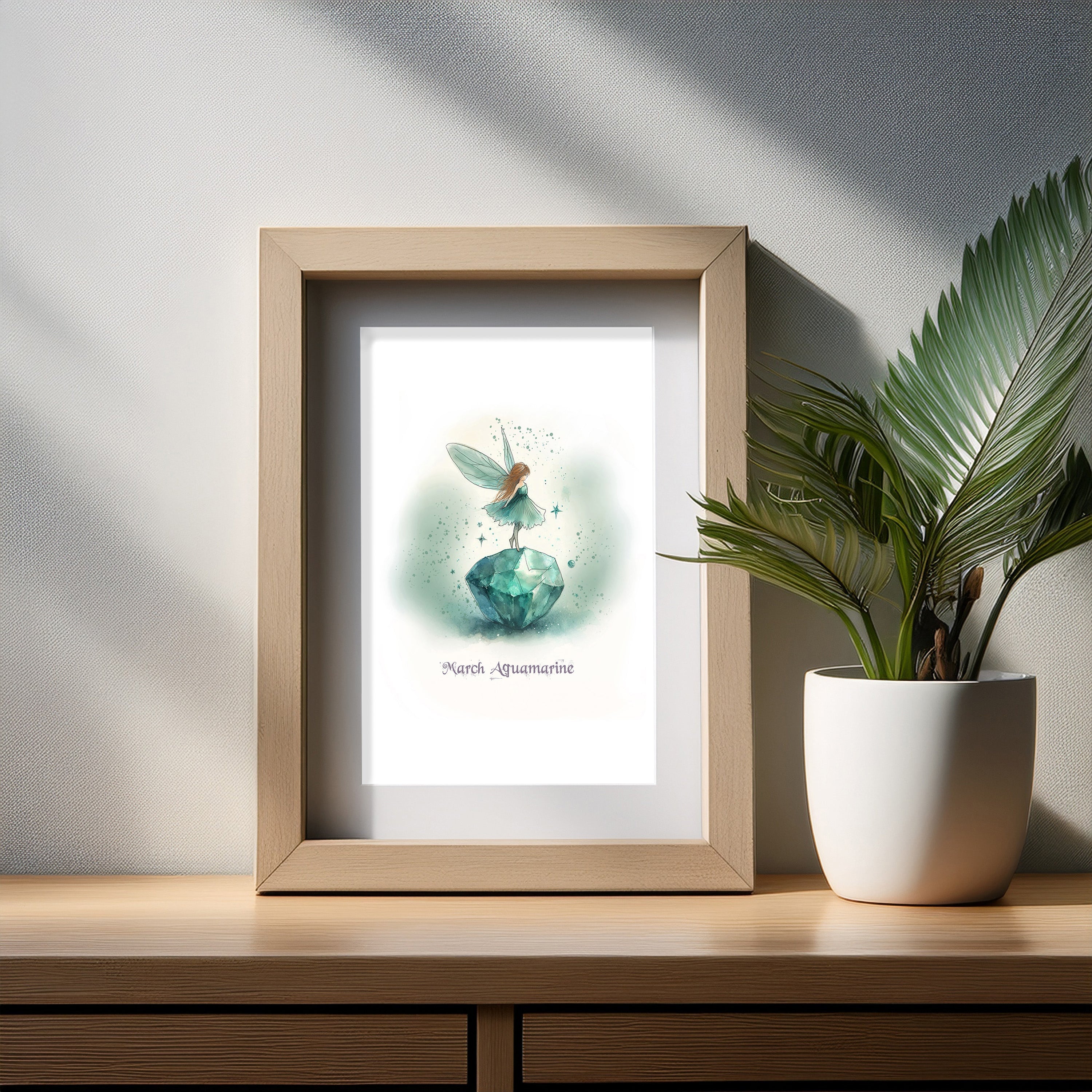 Little Gems March Aquamarine Art Print