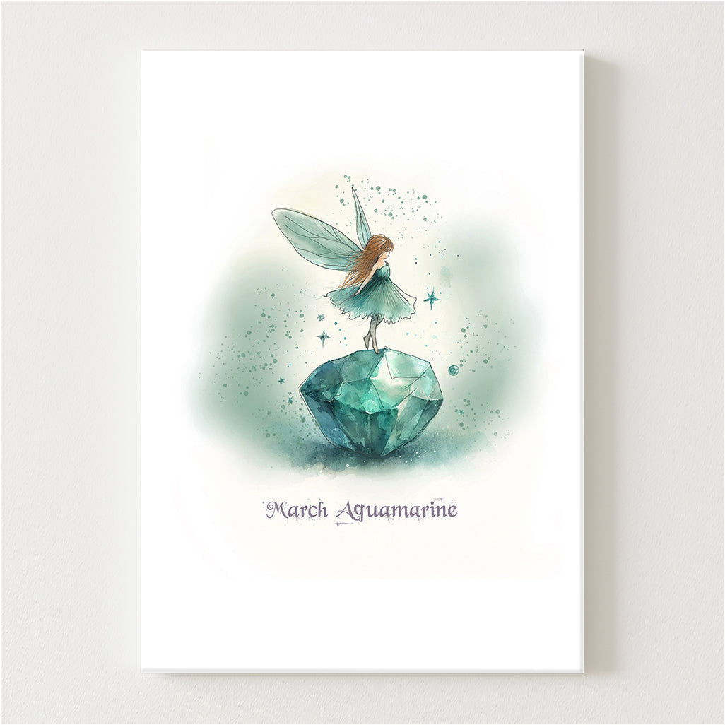 Little Gems March Aquamarine Canvas