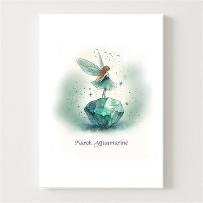 Little Gems March Aquamarine Canvas