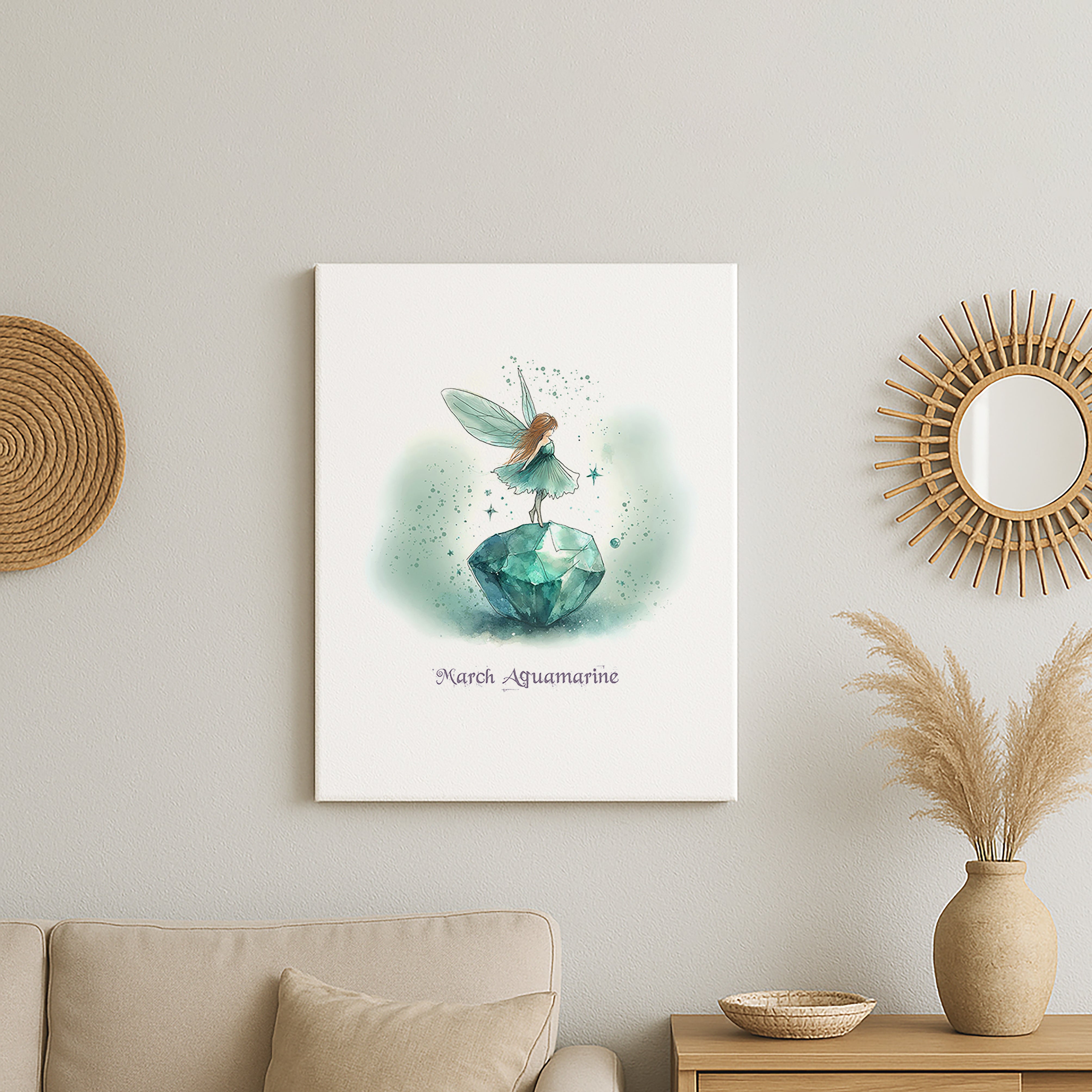 Little Gems March Aquamarine Canvas