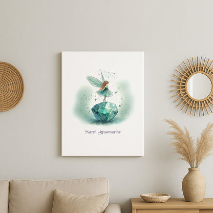 Little Gems March Aquamarine Canvas