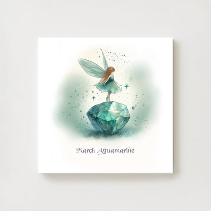 Little Gems March Aquamarine Canvas