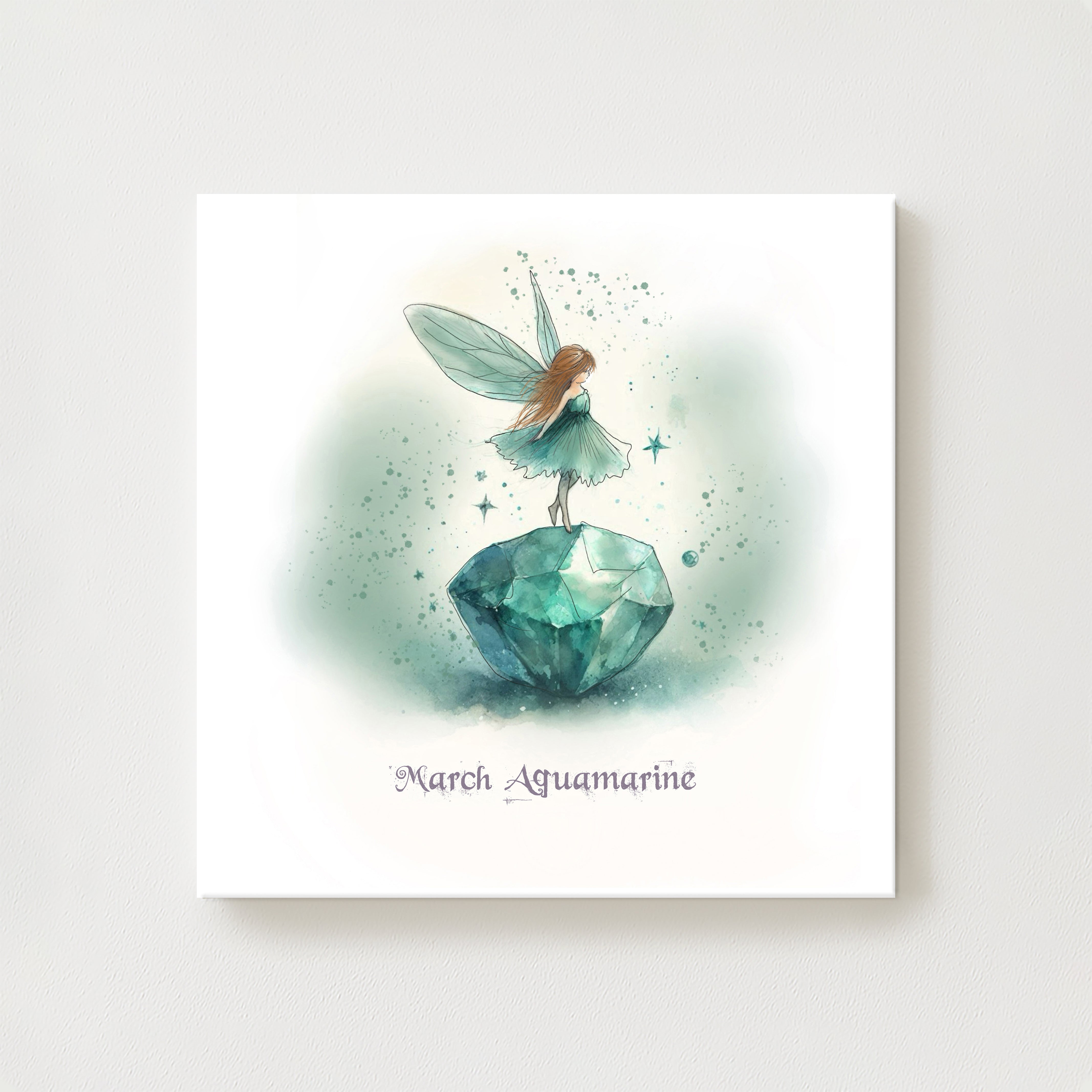 Little Gems March Aquamarine Canvas