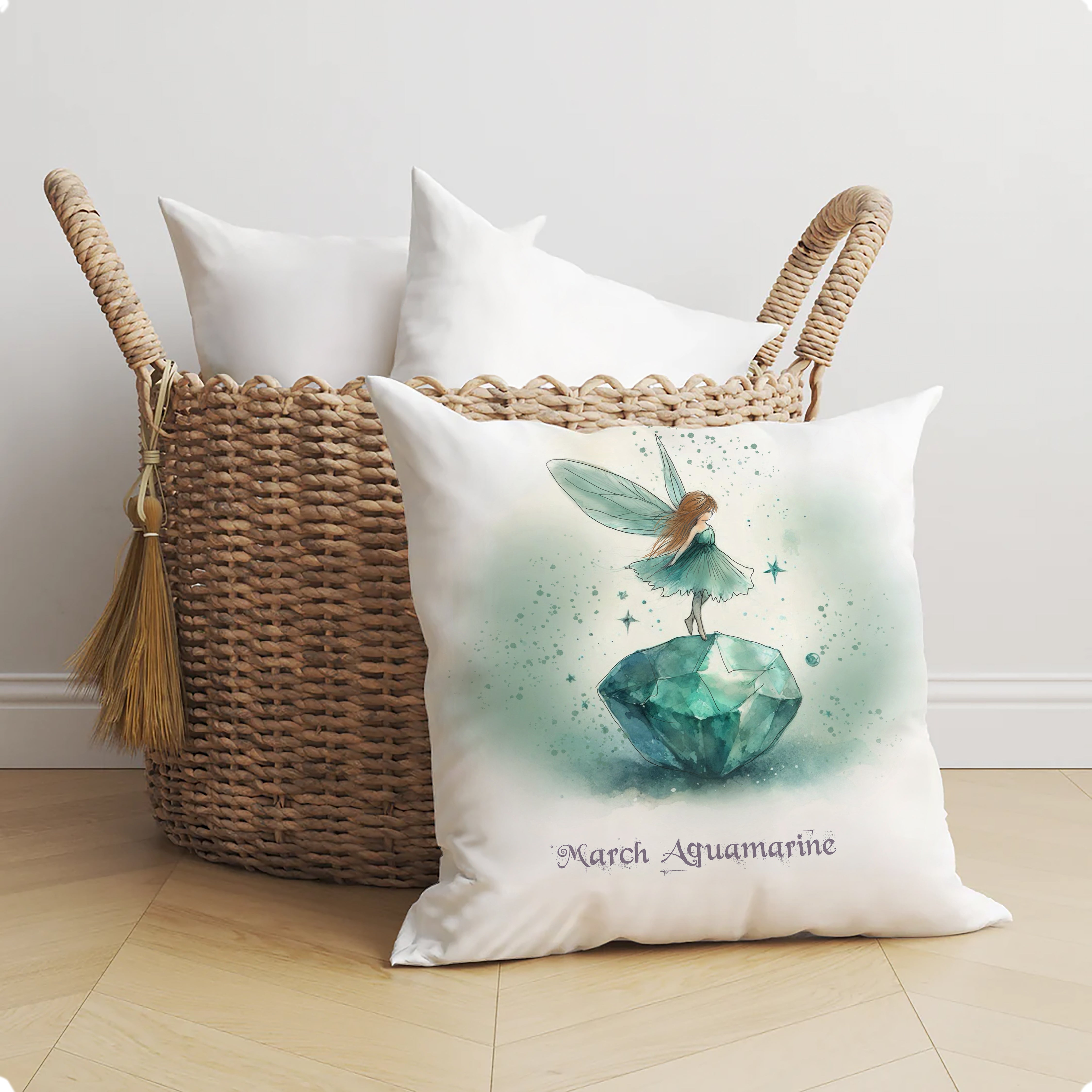 Little Gems March Aquamarine Cushion
