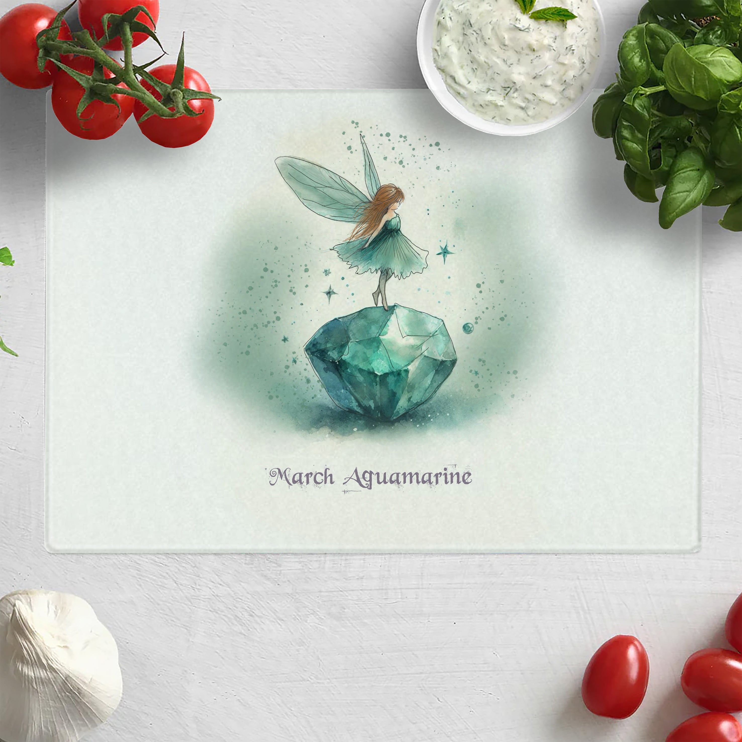 Little Gems March Aquamarine Chopping Board
