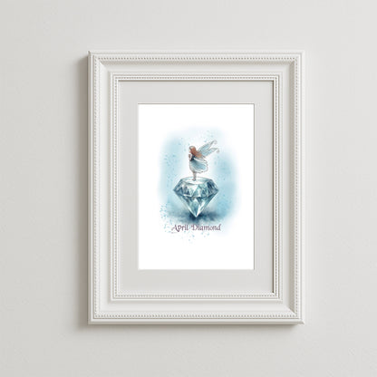 Little Gems April Diamond Art Print