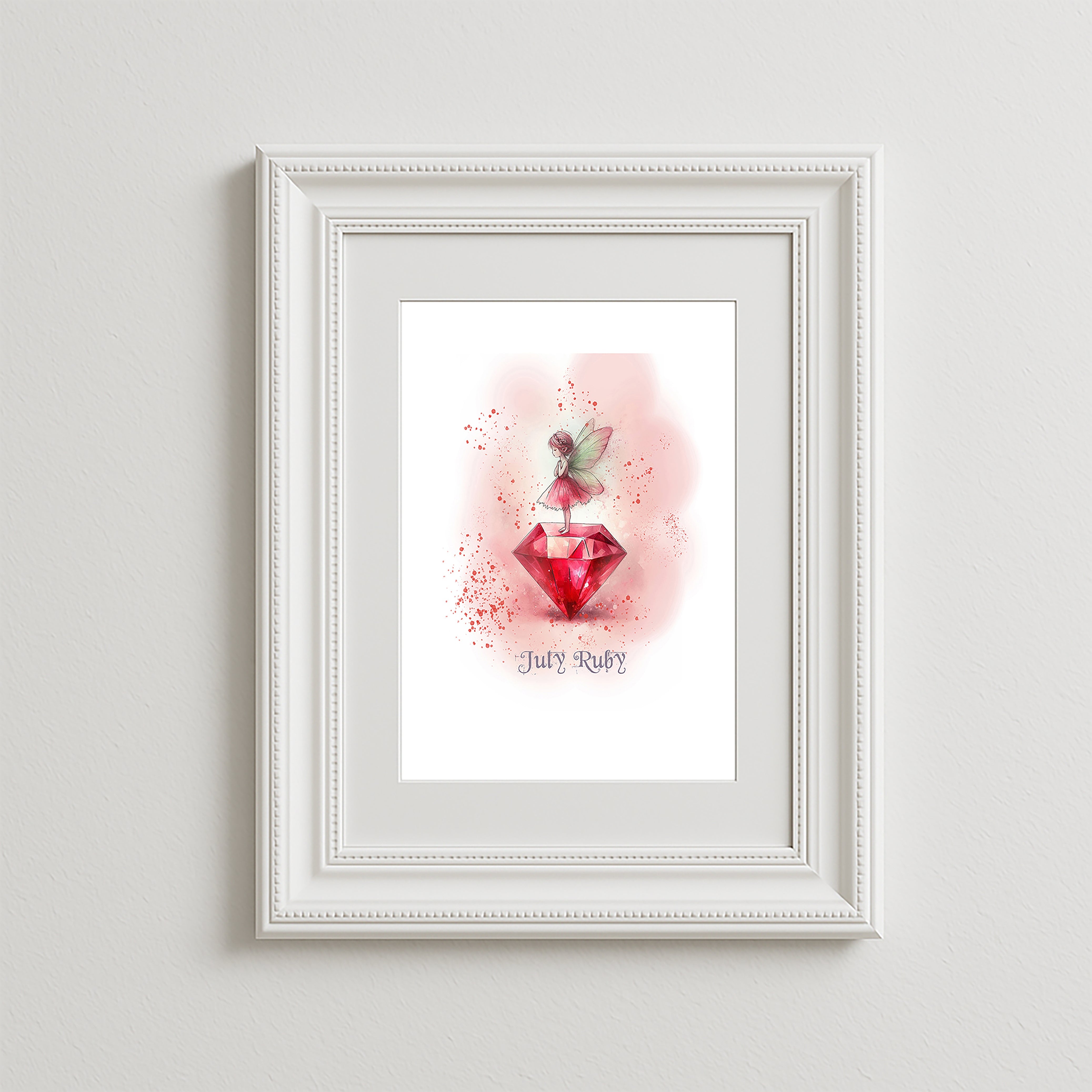 Little Gems July Ruby Art Print