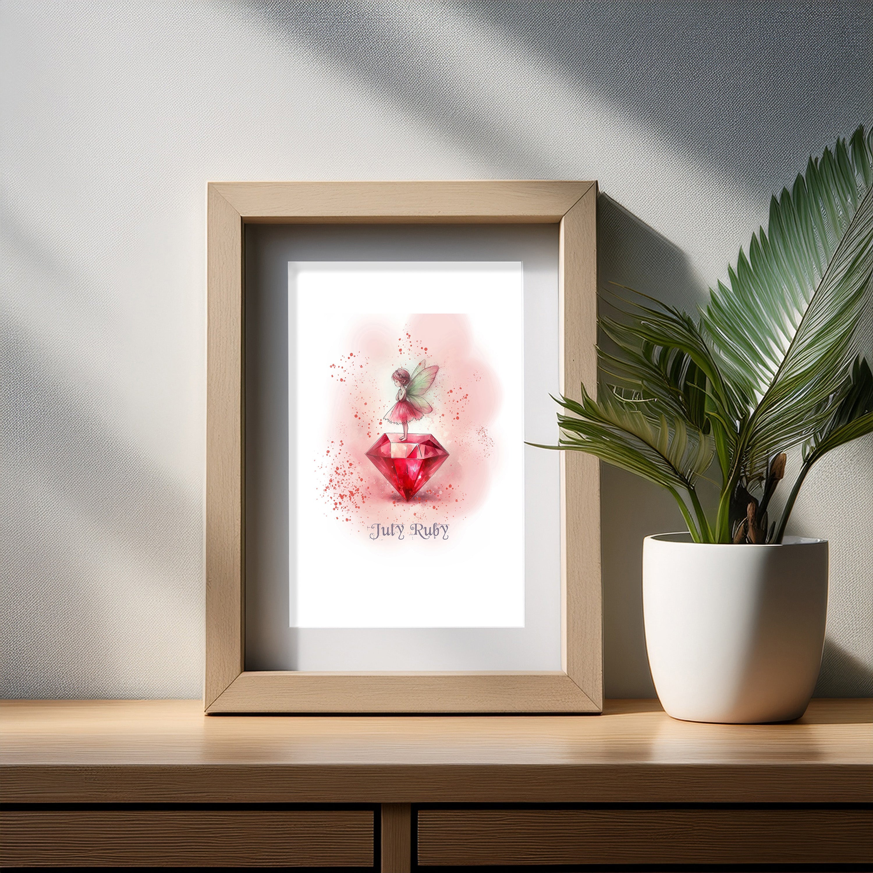 Little Gems July Ruby Art Print