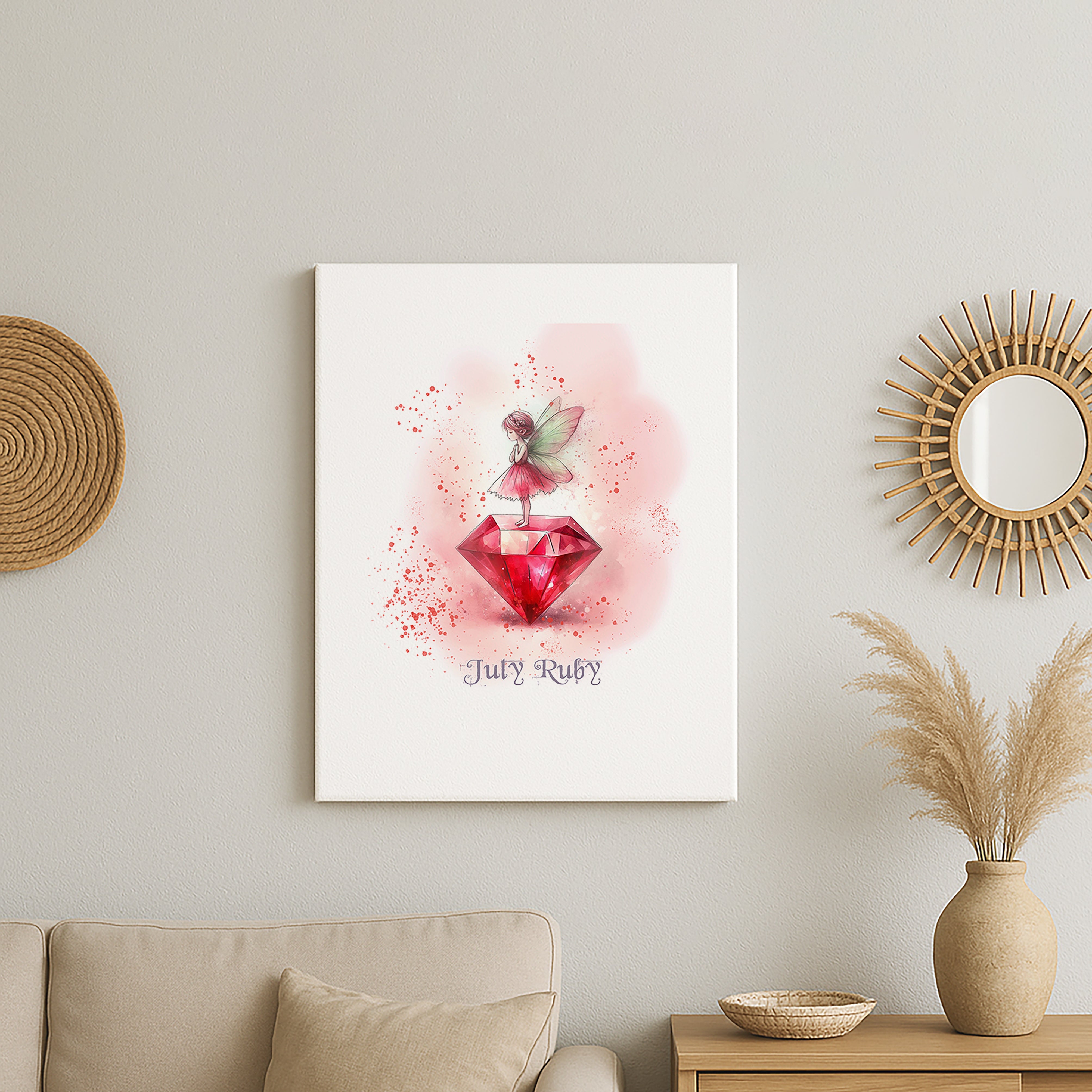 Little Gems July Ruby Canvas