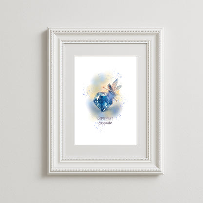 Little Gems September Sapphire Art Print