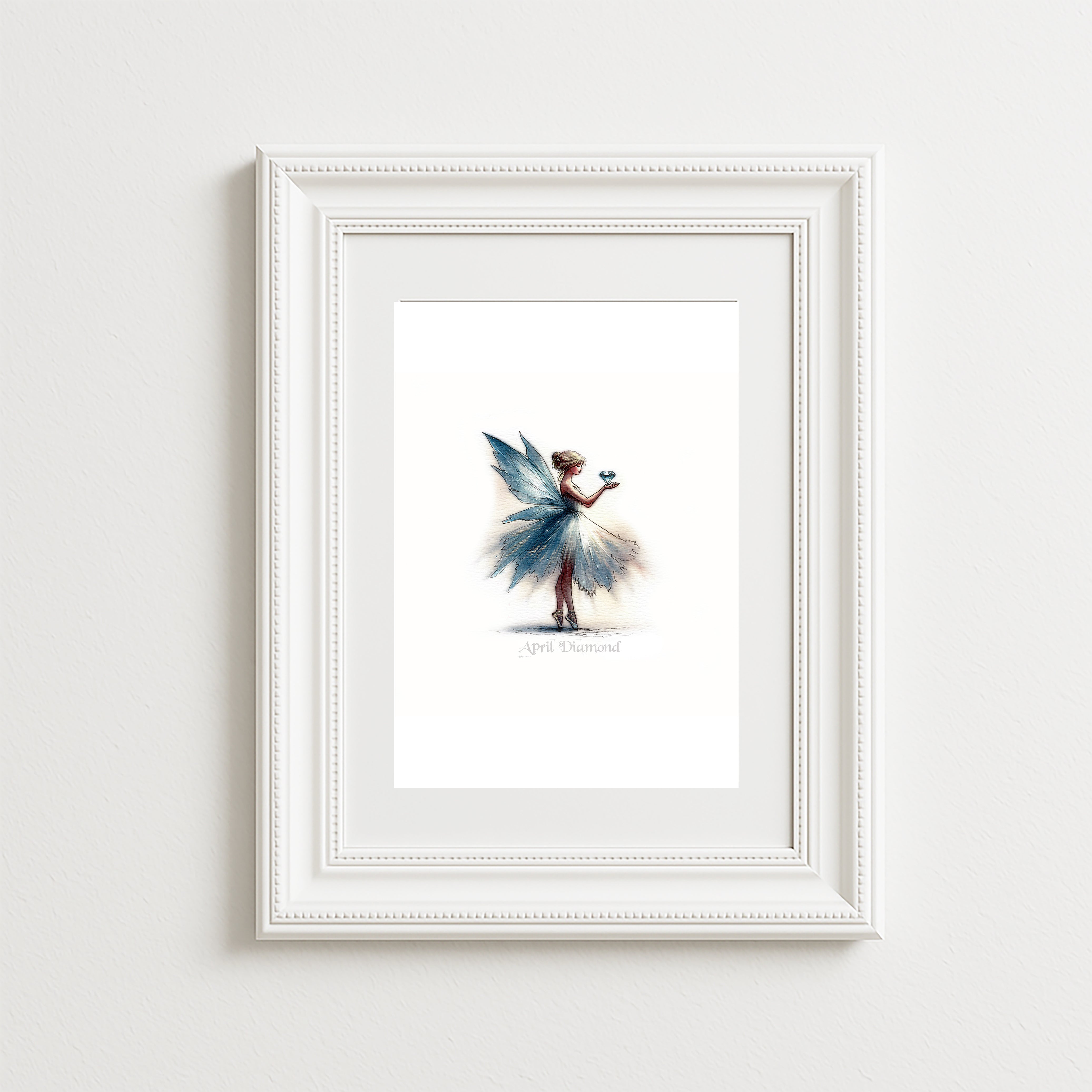 April Diamond Birthstone Fairy Art Print
