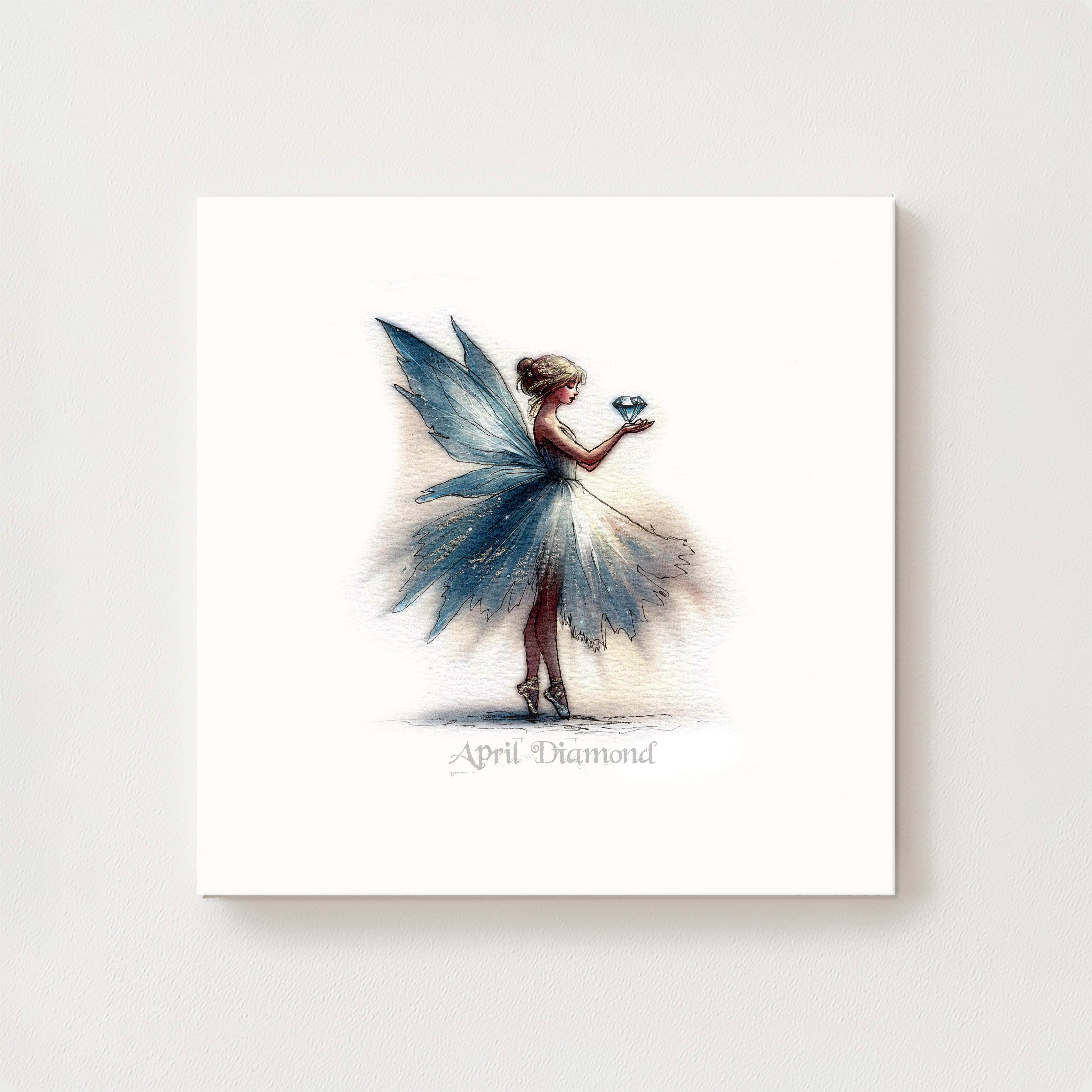 April Diamond Birthstone Fairy Canvas