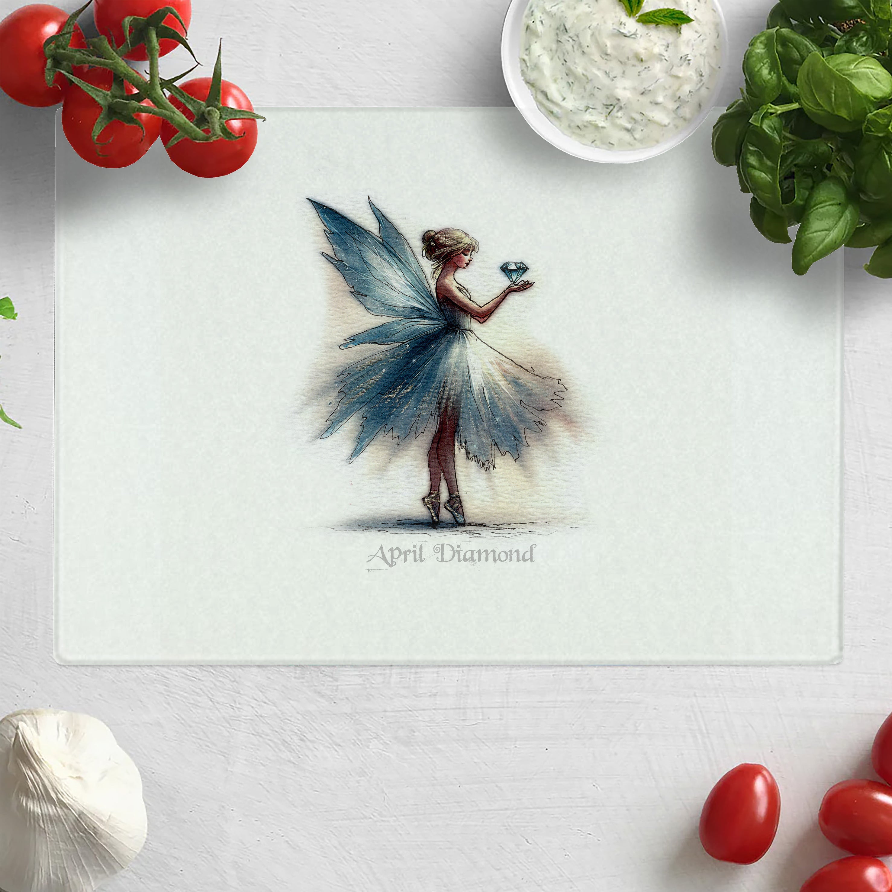 April Diamond Birthstone Fairy Chopping Board