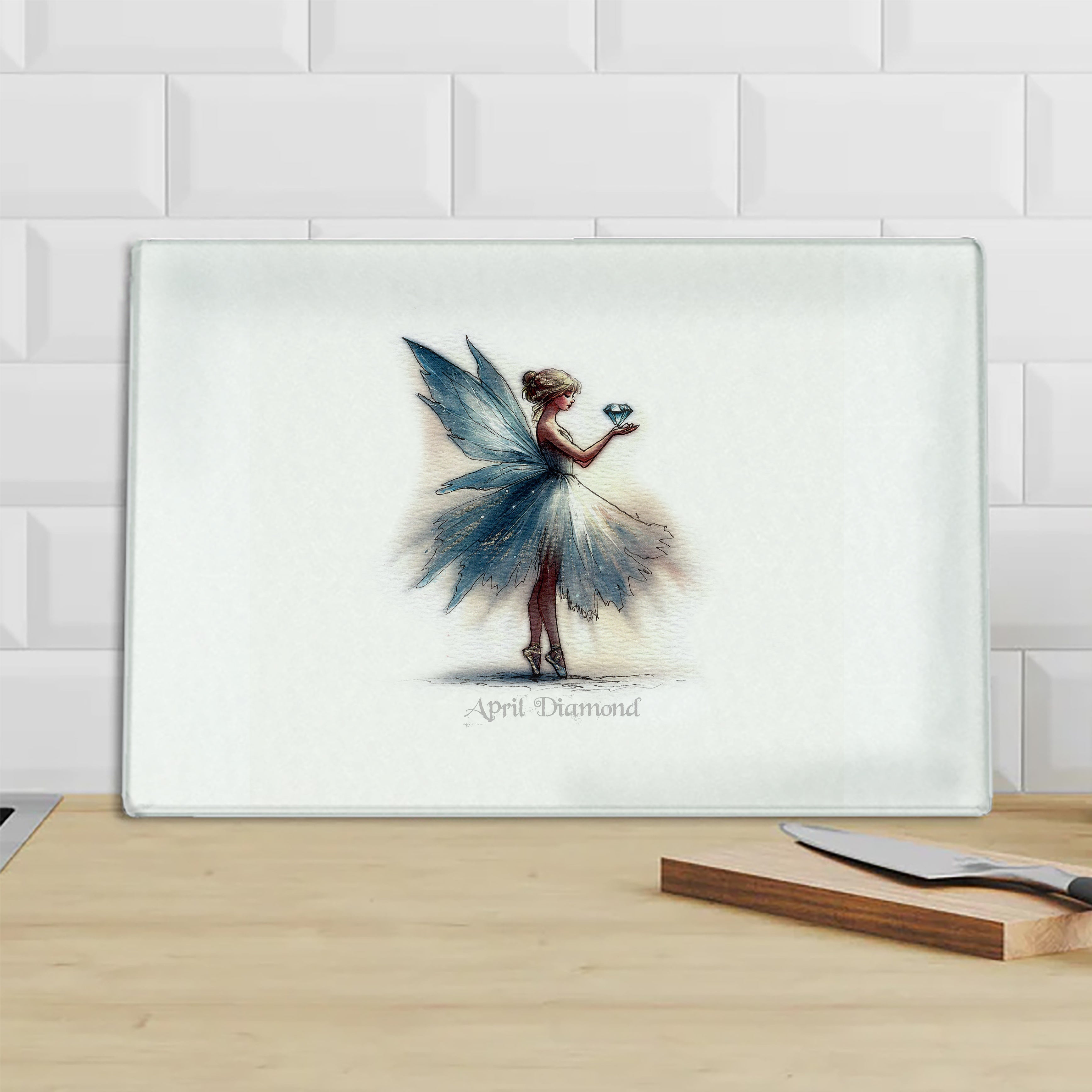 April Diamond Birthstone Fairy Chopping Board