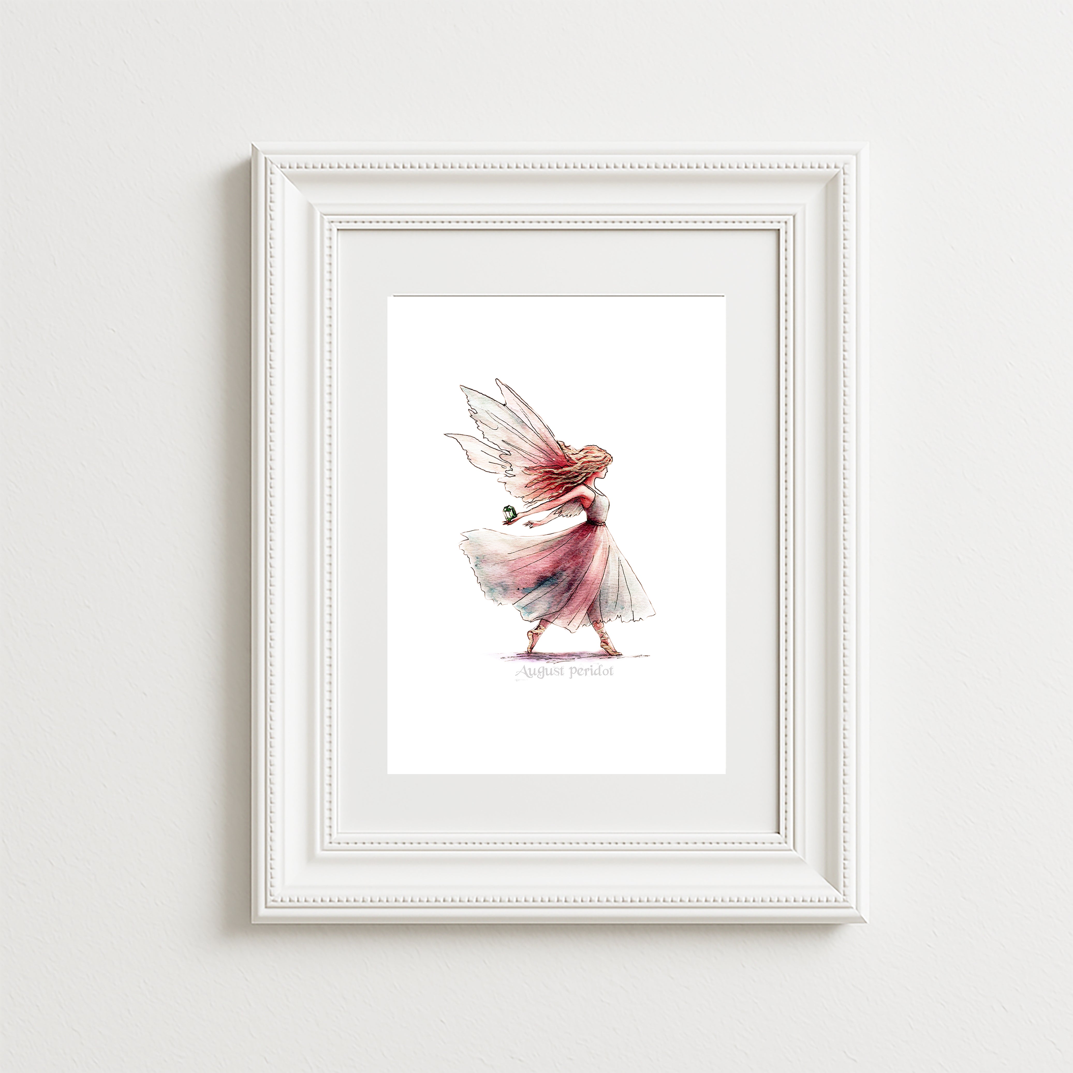 August Peridot Birthstone Fairy Art Print