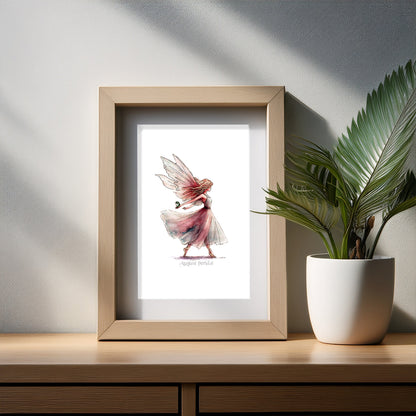 August Peridot Birthstone Fairy Art Print