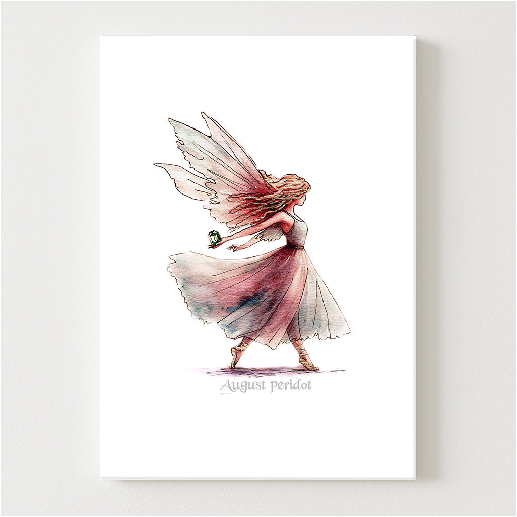 August Peridot Birthstone Fairy Canvas