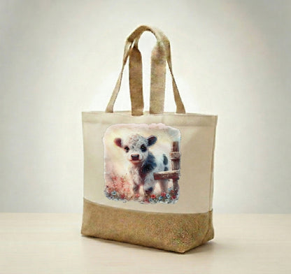 Belted Galloway Calf Tote Bag