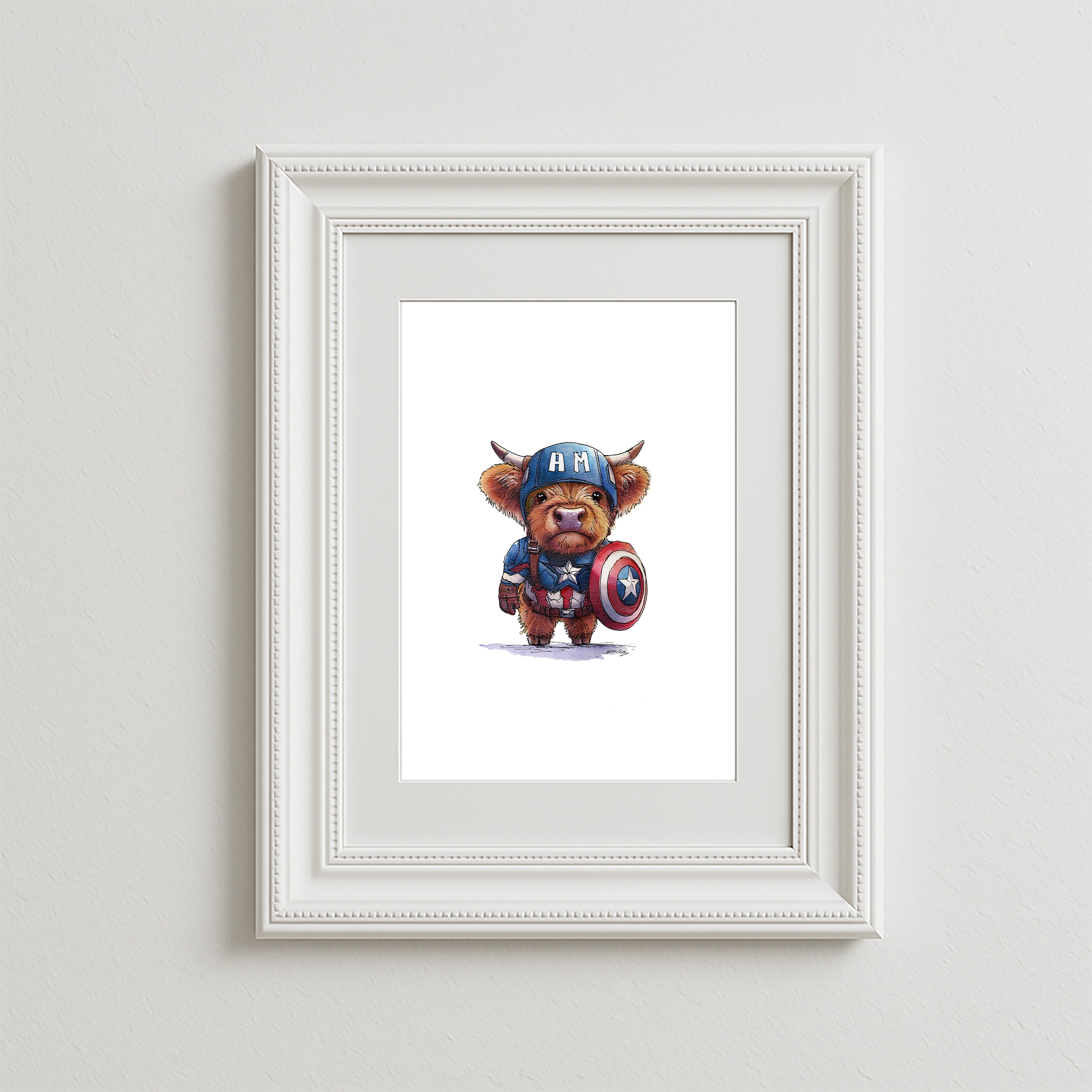 Captain A-Moo-rica Art Print