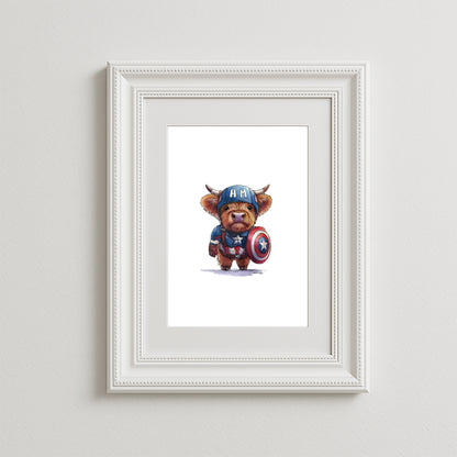 Captain A-Moo-rica Art Print