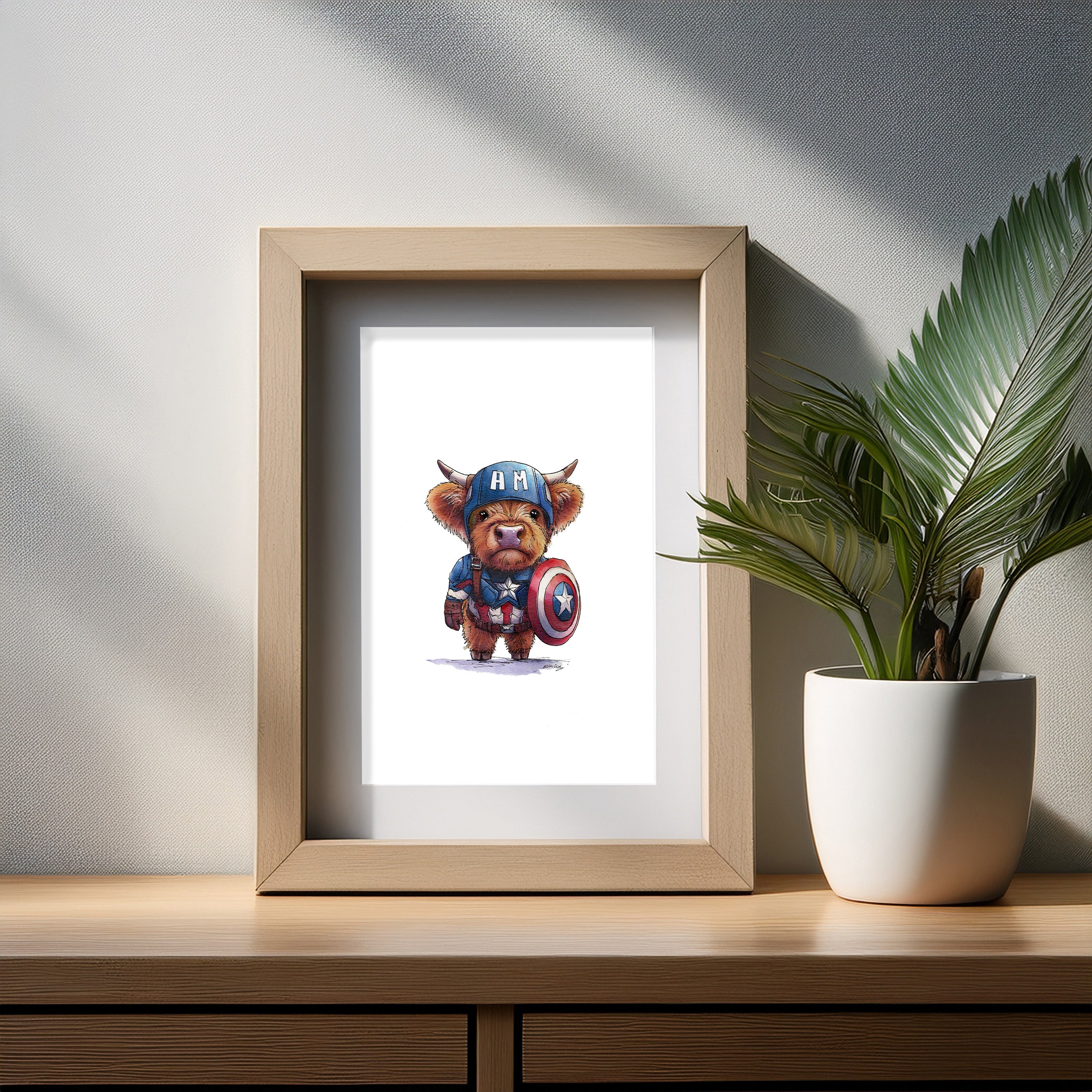 Captain A-Moo-rica Art Print