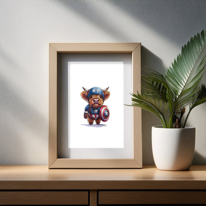 Captain A-Moo-rica Art Print