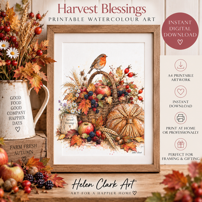 Harvest Blessings - Printable Watercolour Art