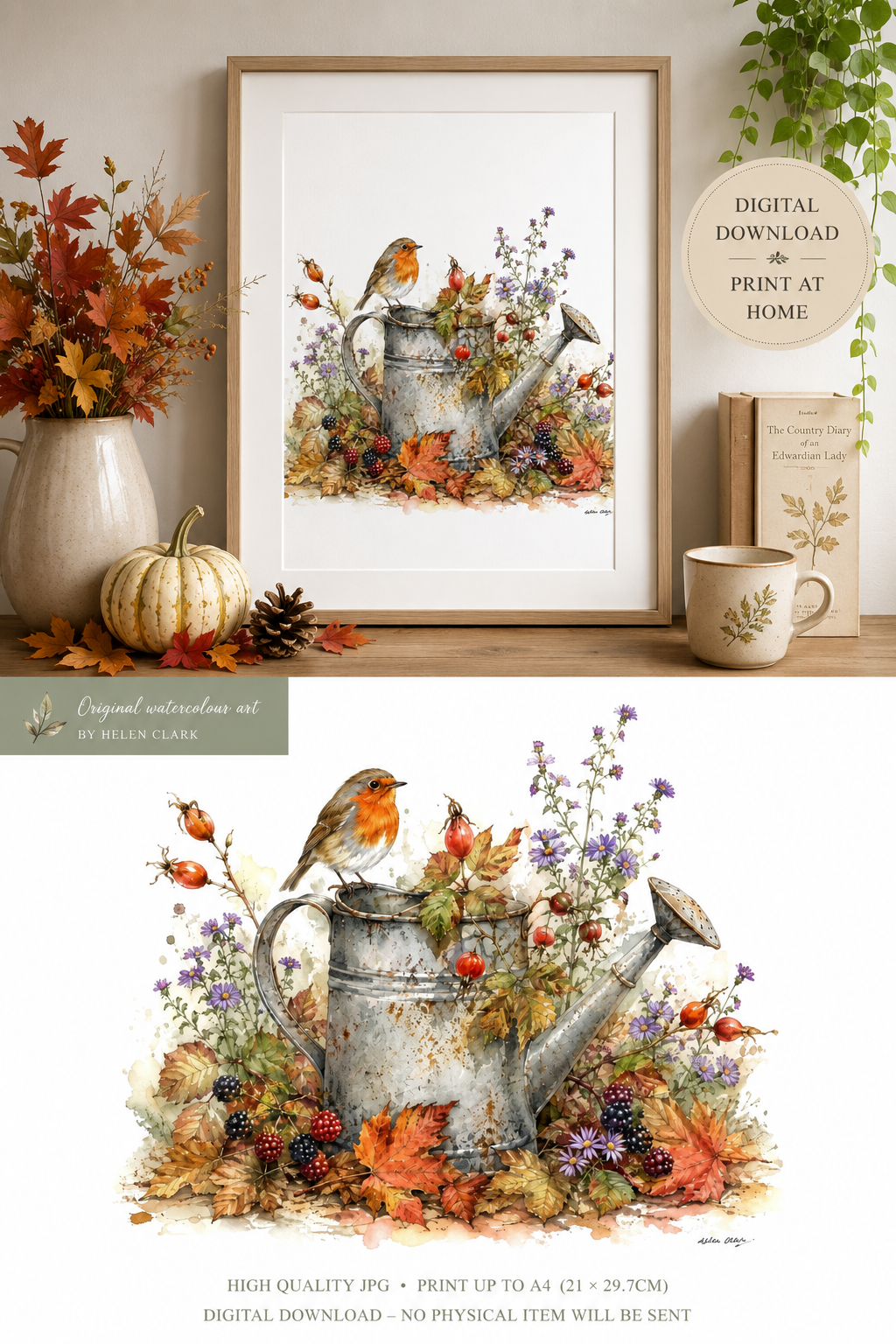Autumn Windfall - Printable Watercolour Art