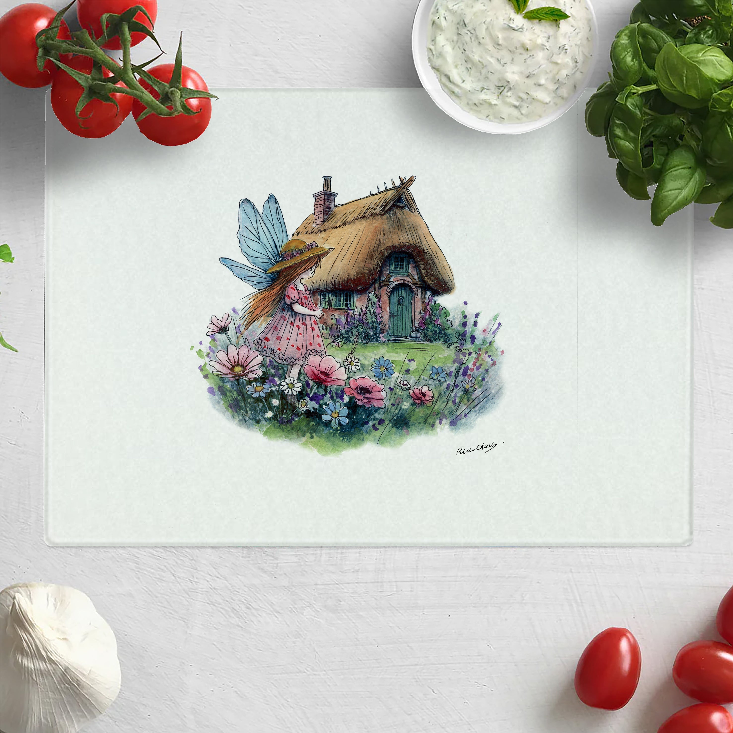 Cottage Garden Fairy Chopping Board