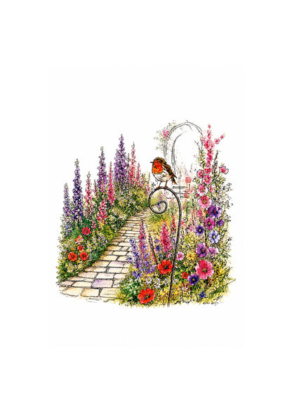 Cottage Garden Path  - Printable Watercolour Art