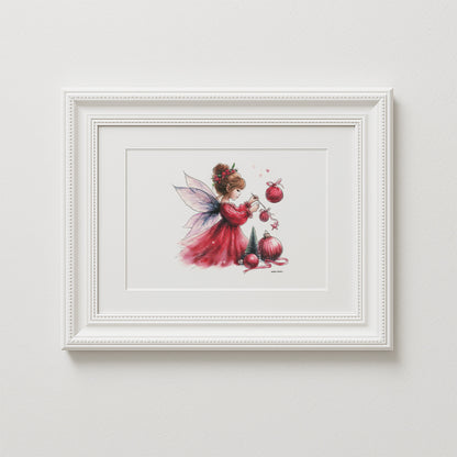 Crafting Christmas Fairy Art Print