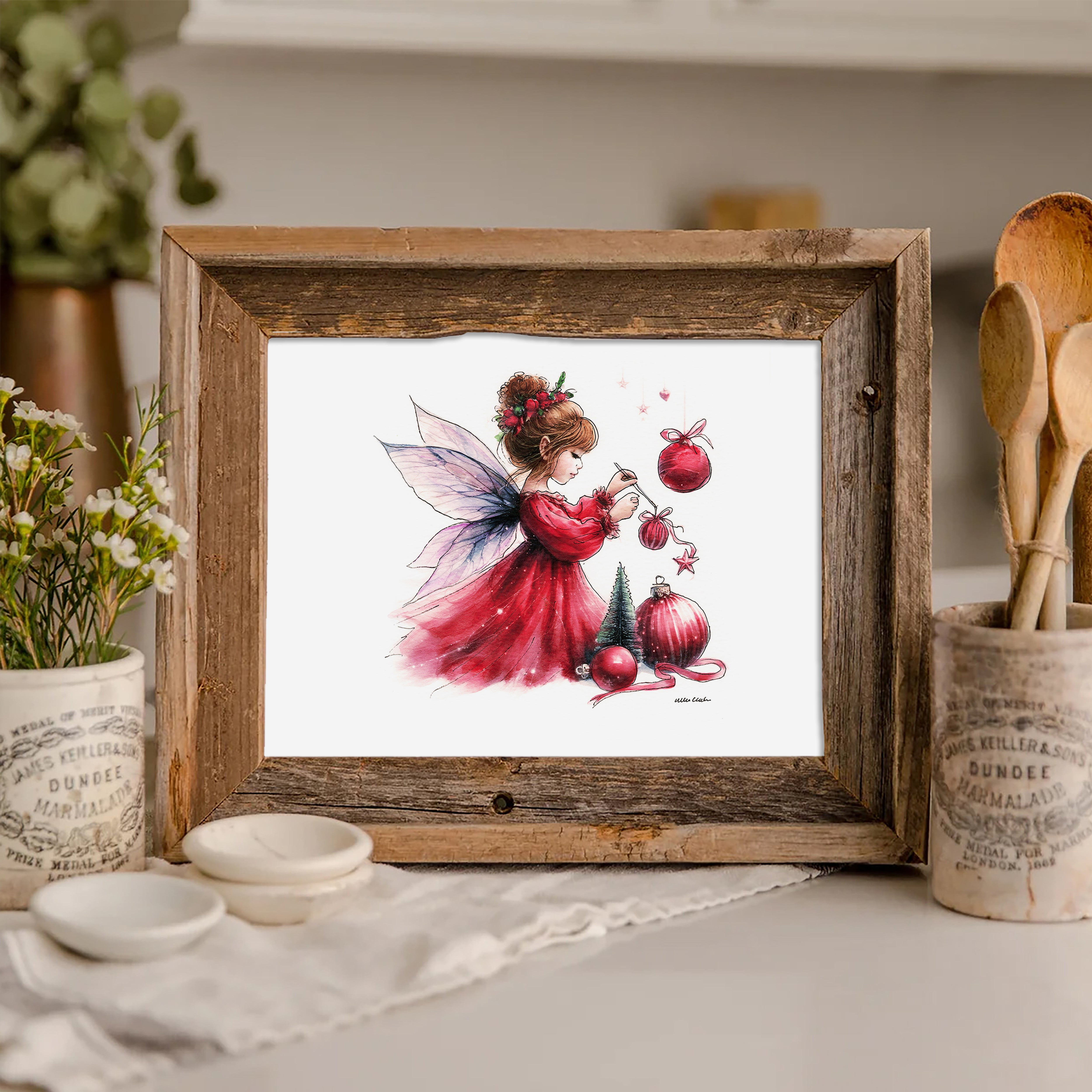 Crafting Christmas Fairy Art Print