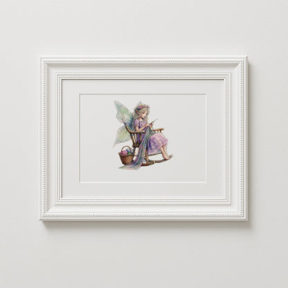 Crafting Crochet Fairy Art Print
