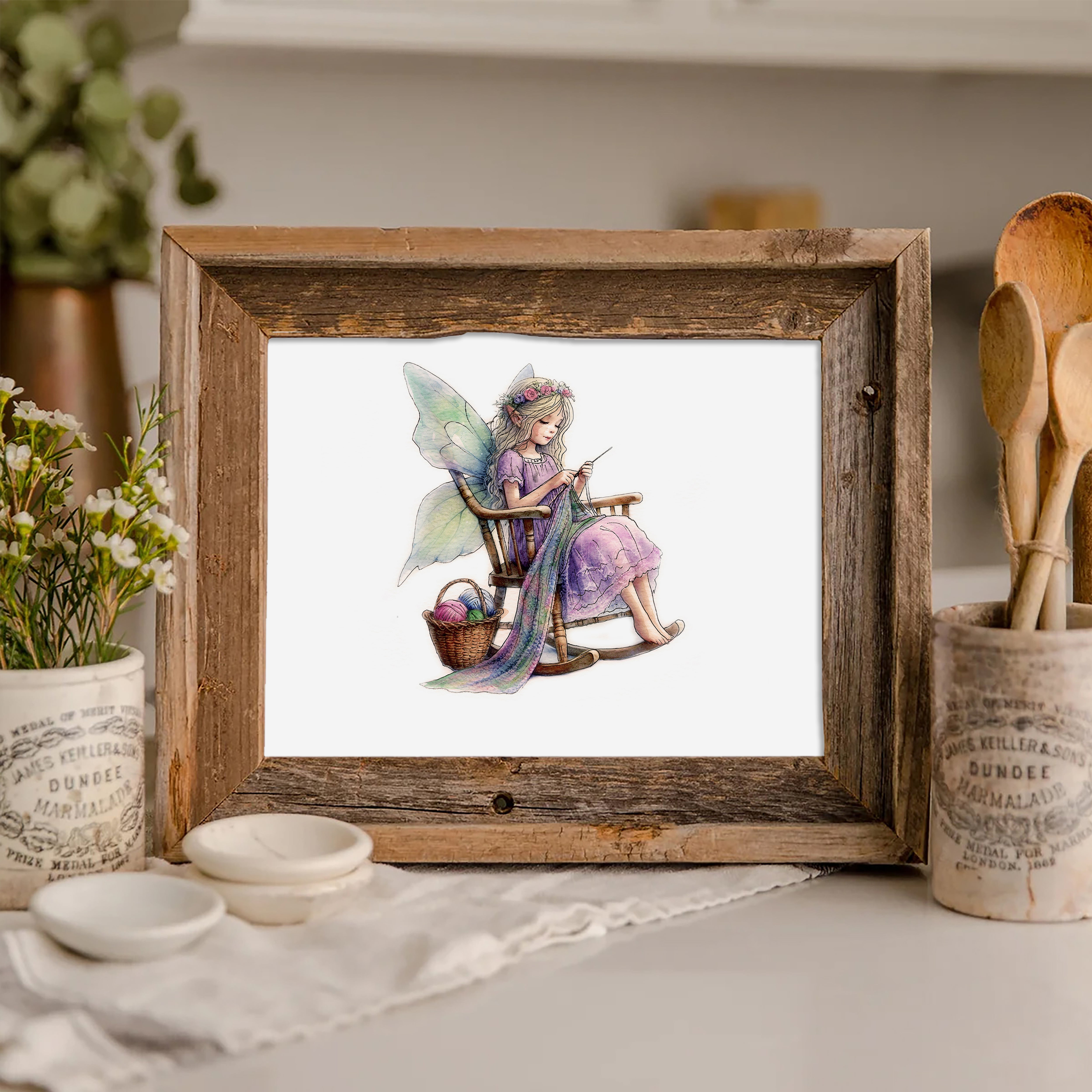 Crafting Crochet Fairy Art Print