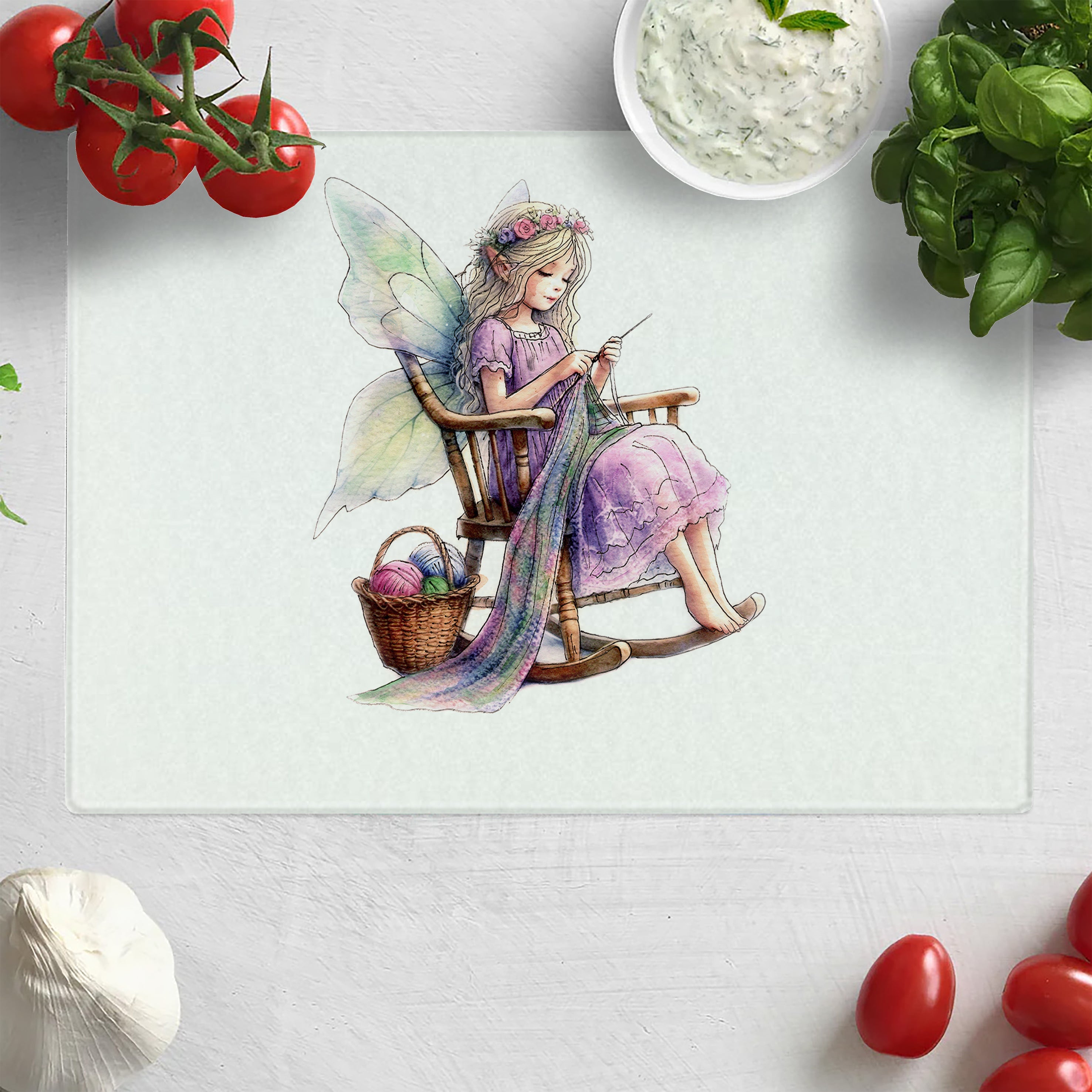 Crafting Crochet Fairy Chopping Board