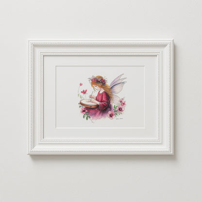 Crafting Embroidery Fairy Art Print
