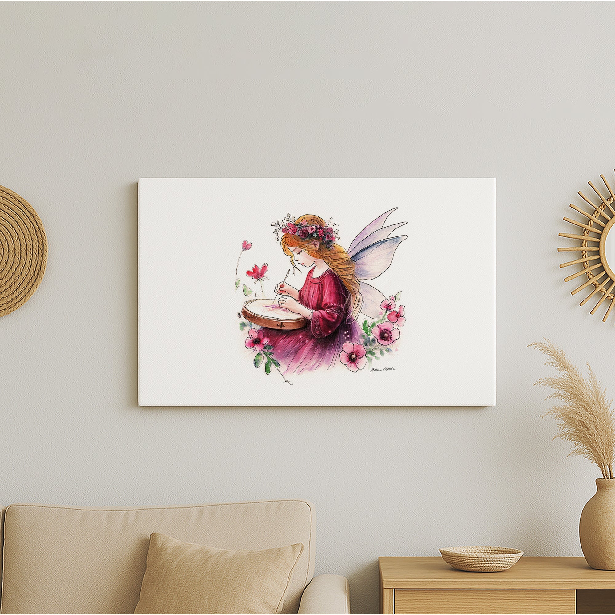 Crafting Embroidery Fairy Canvas