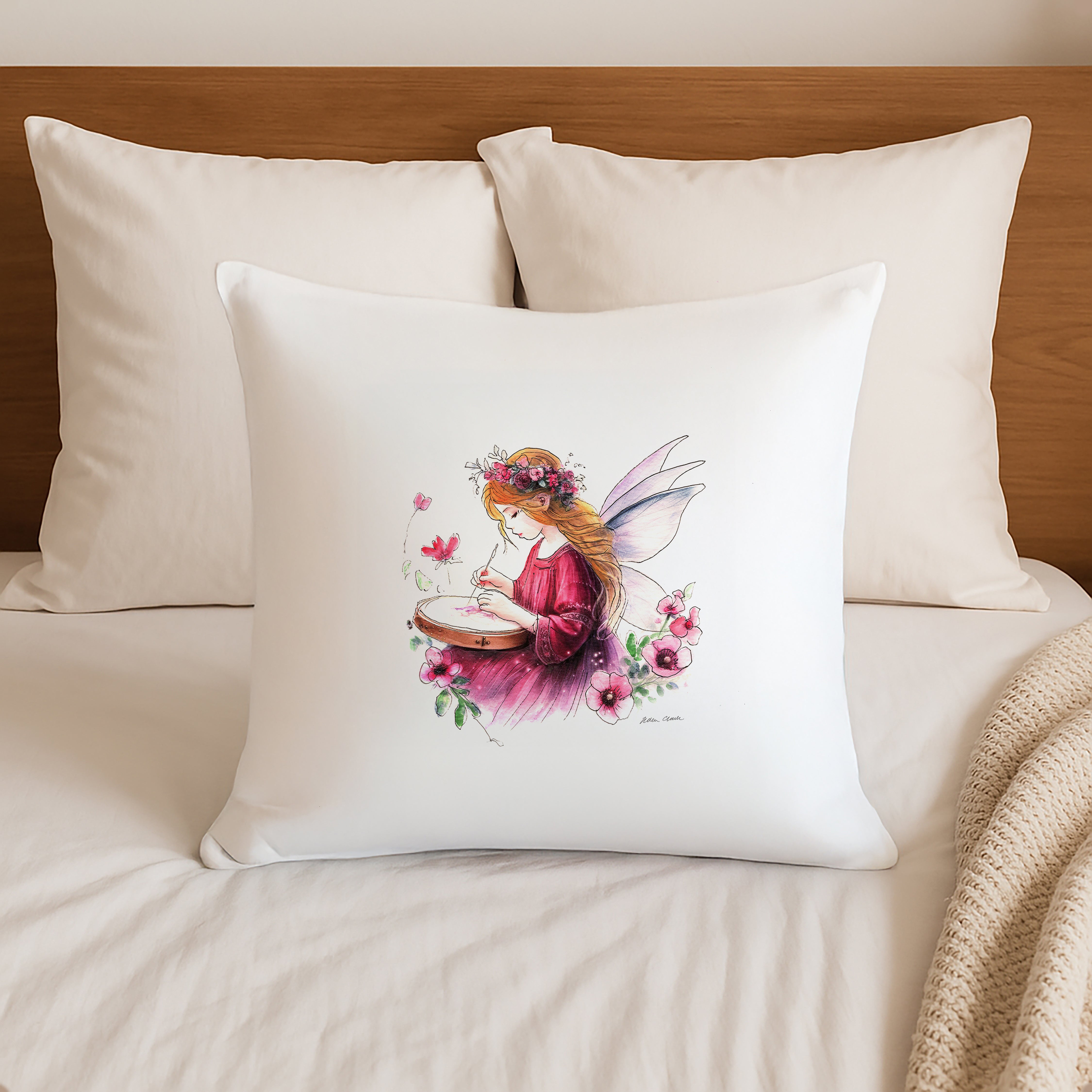 Crafting Embroidery Fairy Cushion