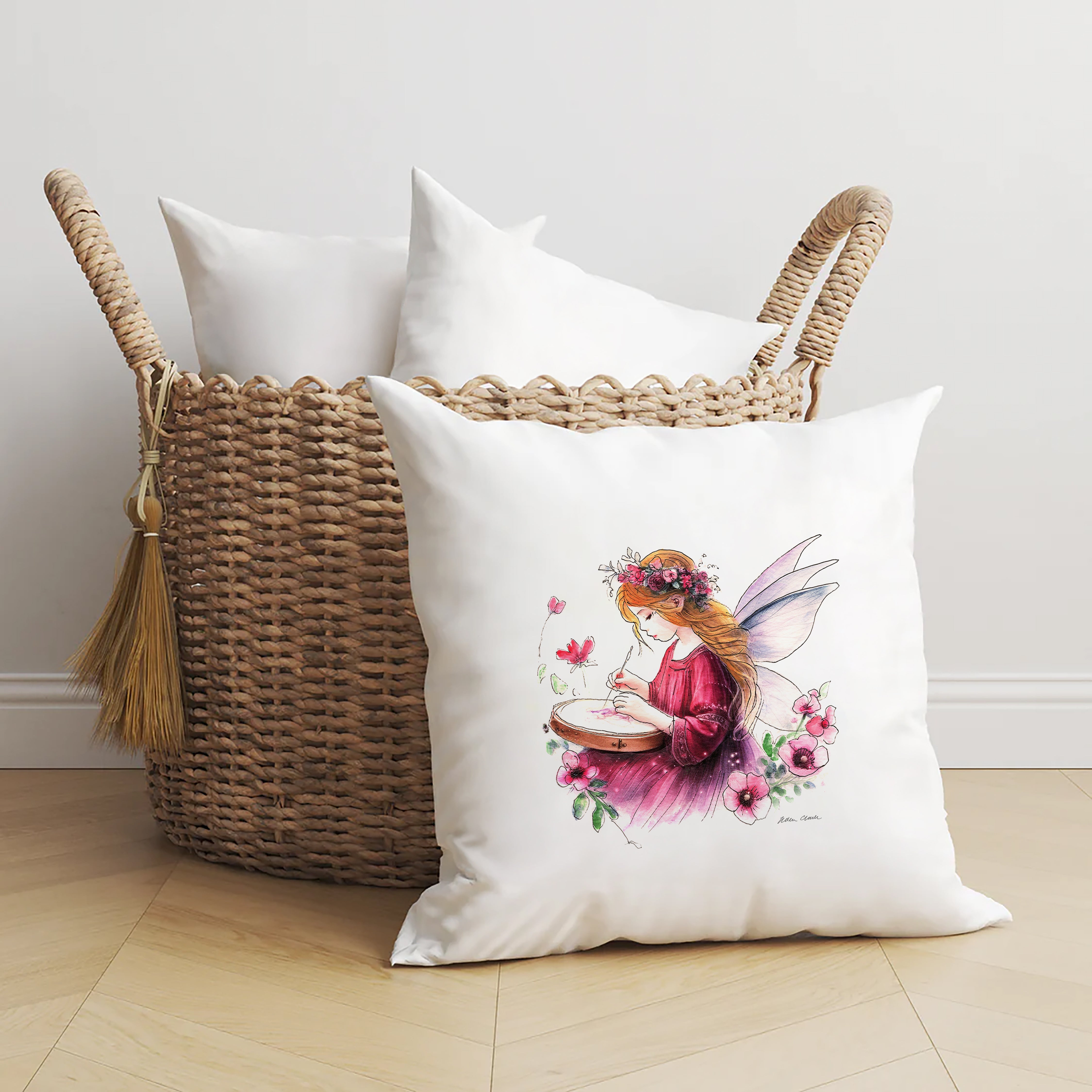 Crafting Embroidery Fairy Cushion