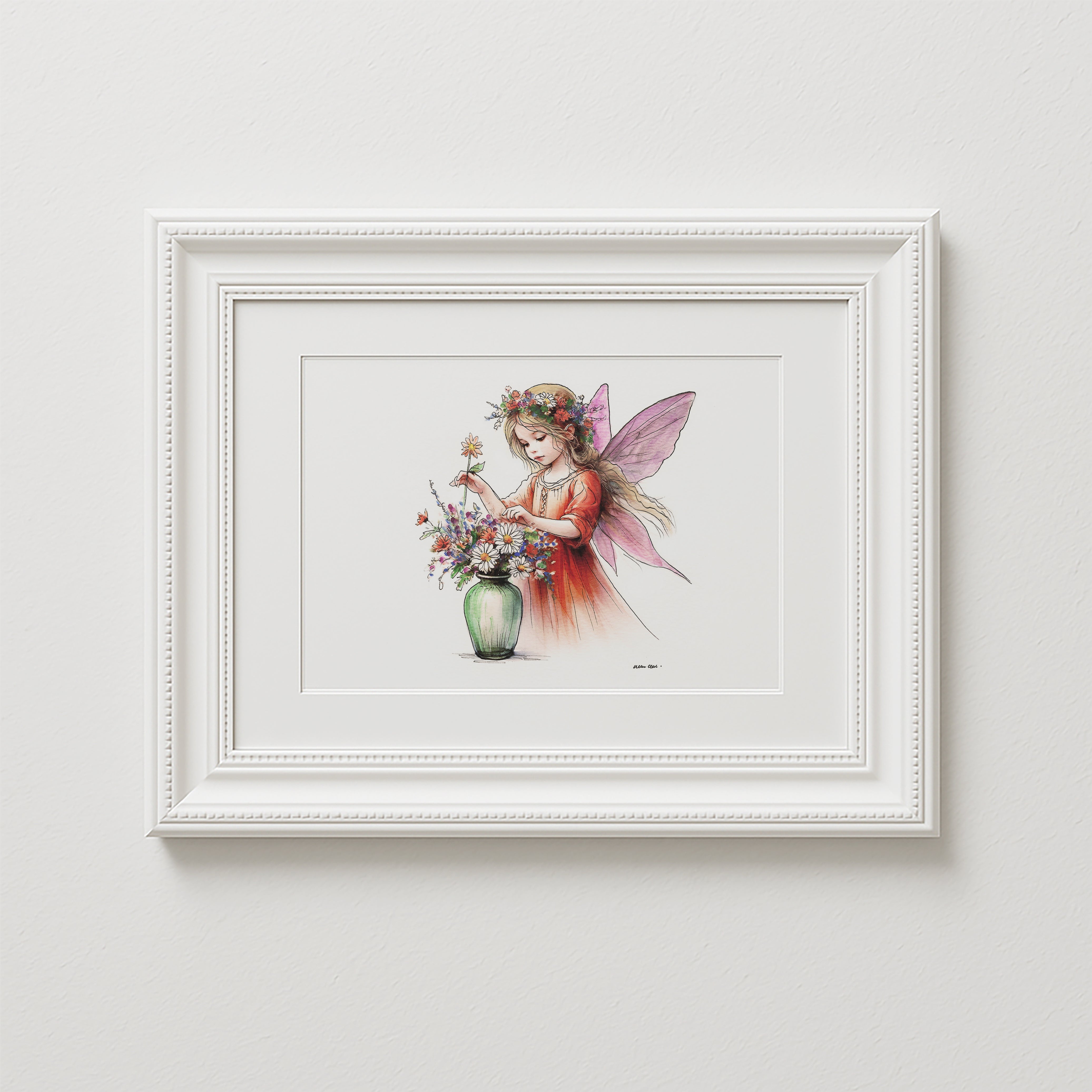Crafting Flower Arranging Fairy Art Print