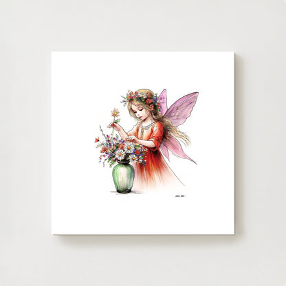 Crafting Flower Arranging Fairy Canvas