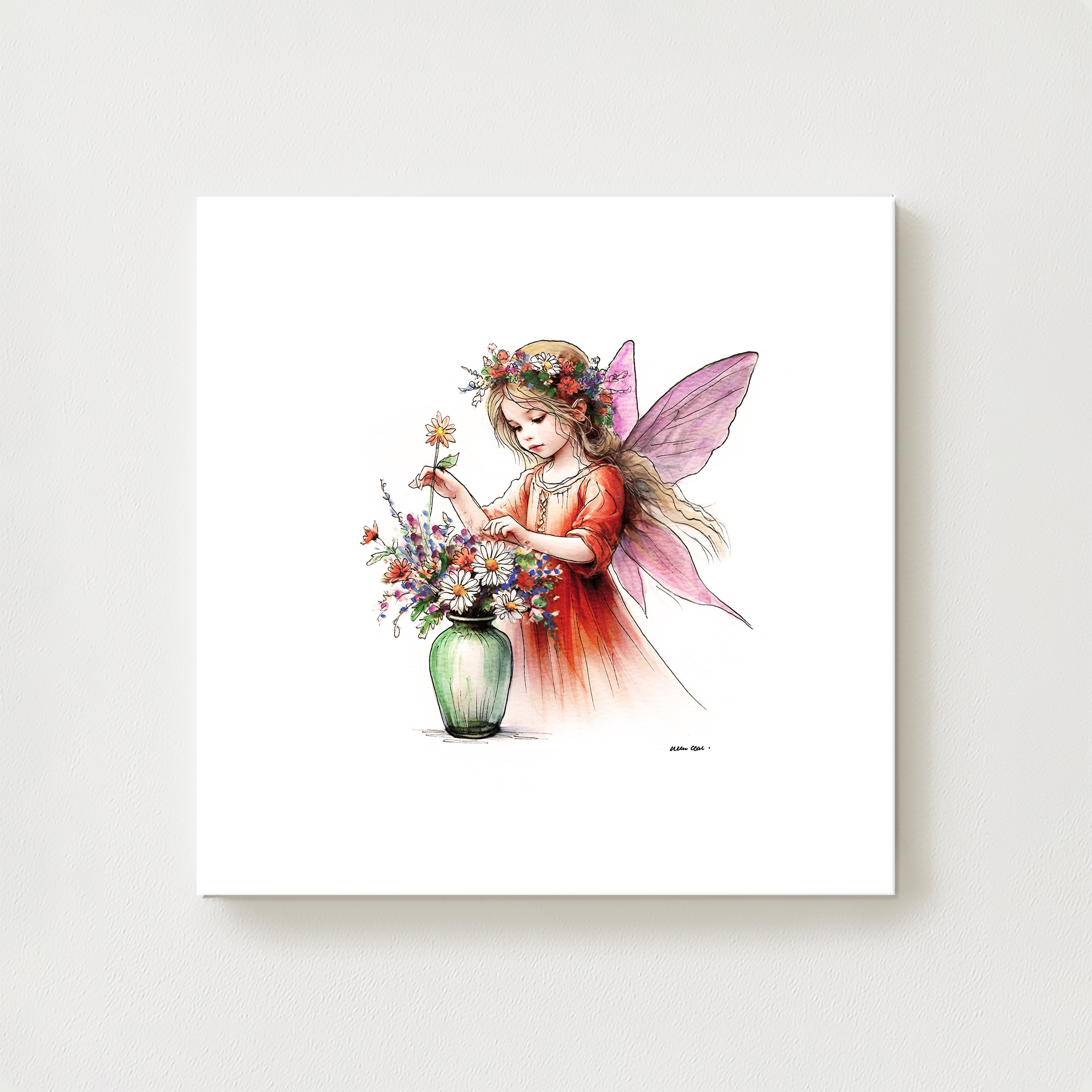 Crafting Flower Arranging Fairy Canvas