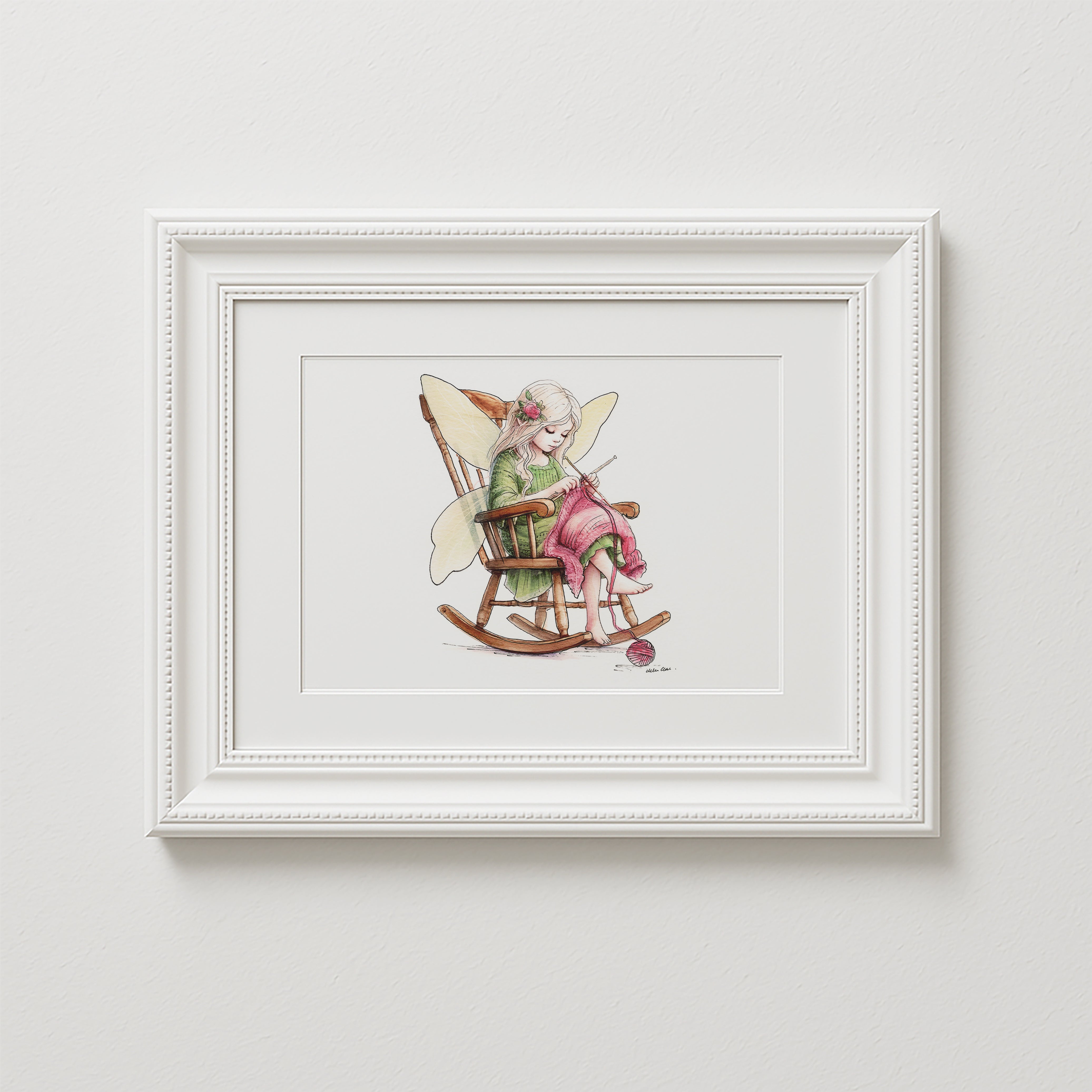 Crafting Knitting Fairy Art Print