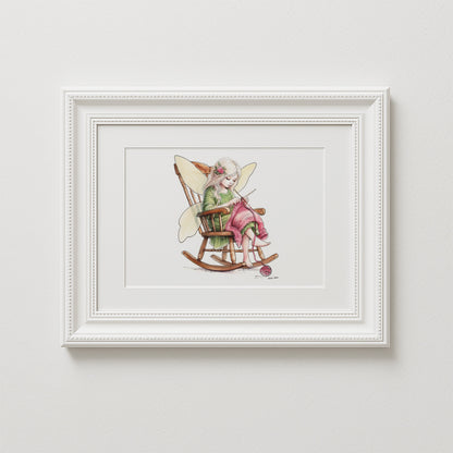 Crafting Knitting Fairy Art Print