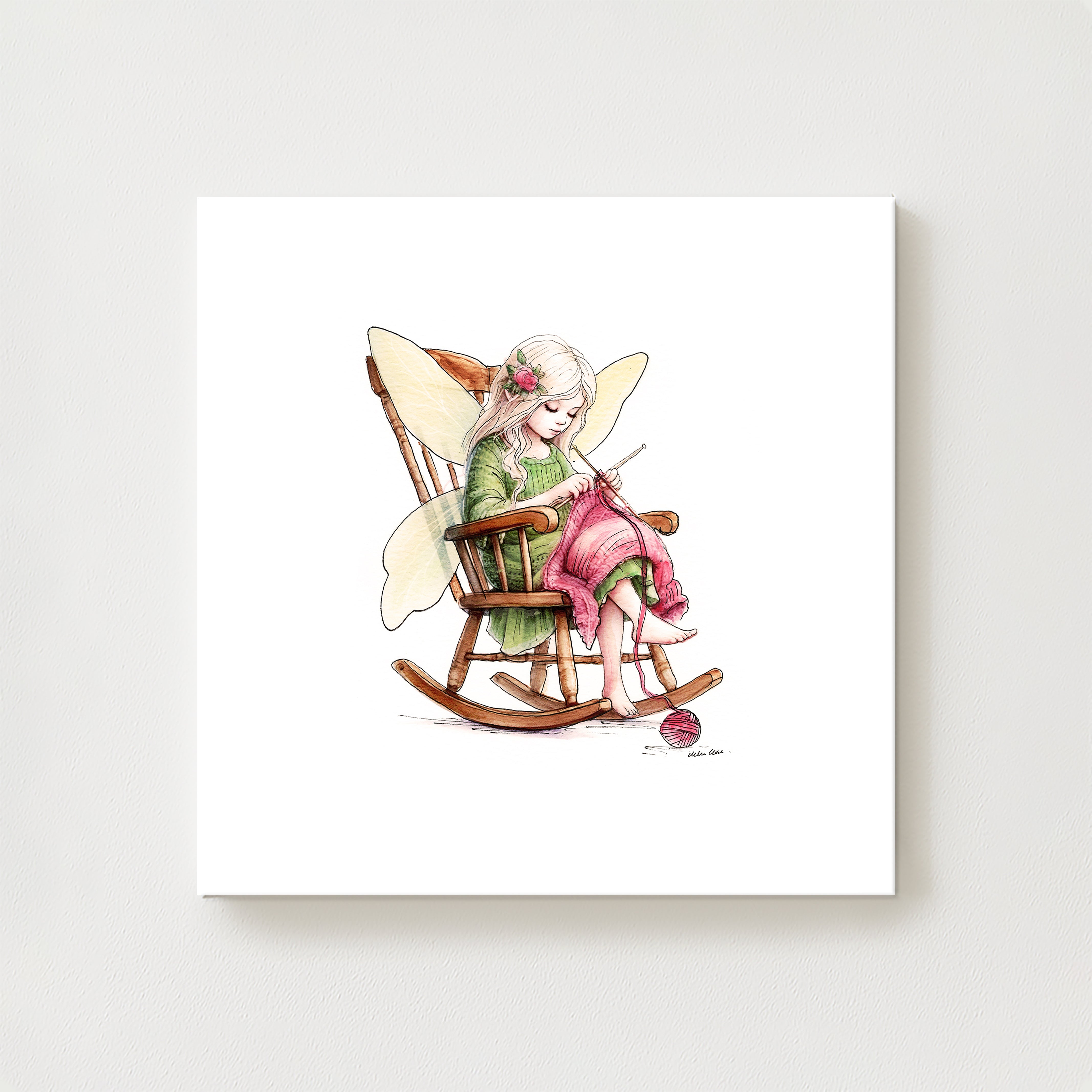 Crafting Knitting Fairy Canvas