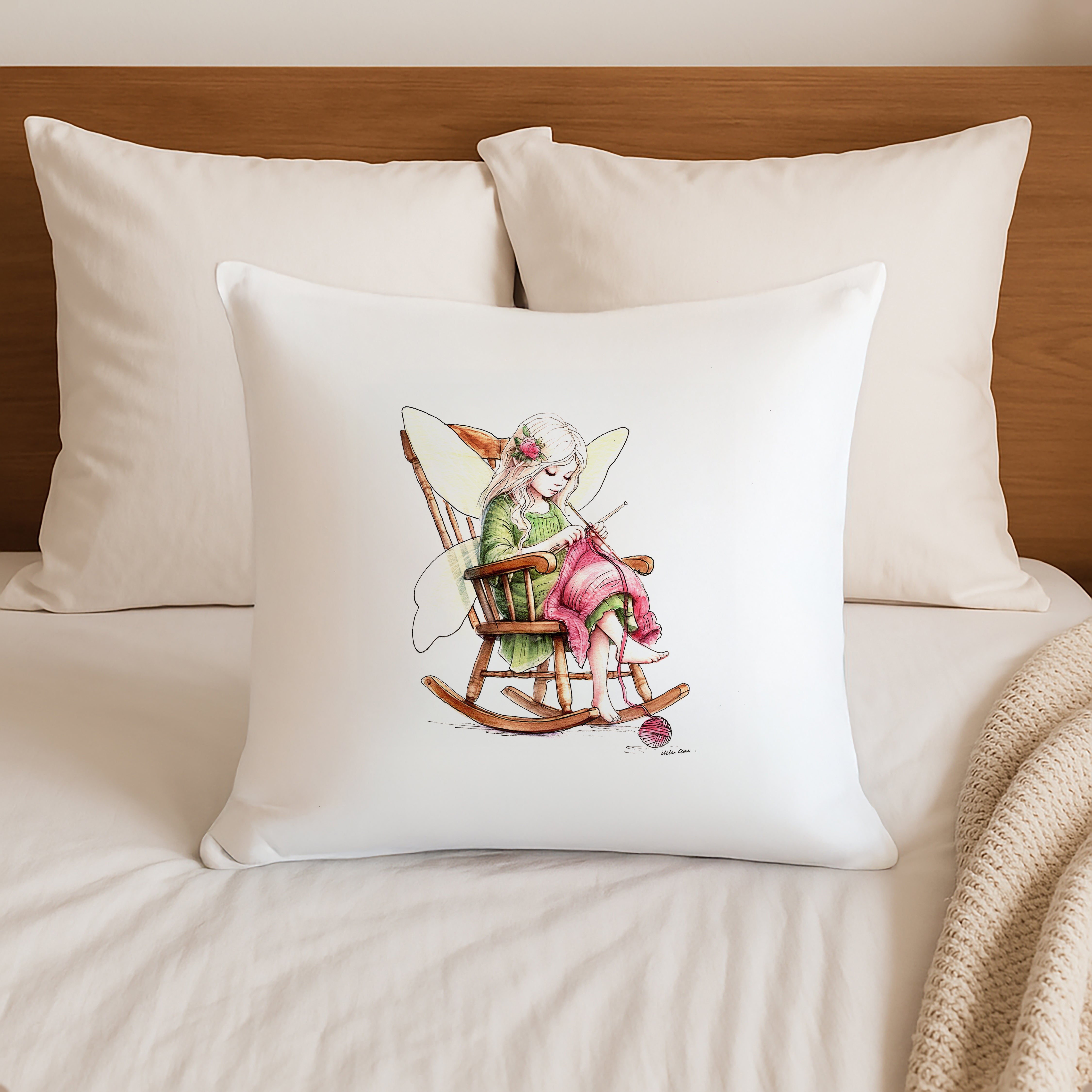 Crafting Knitting Fairy Cushion