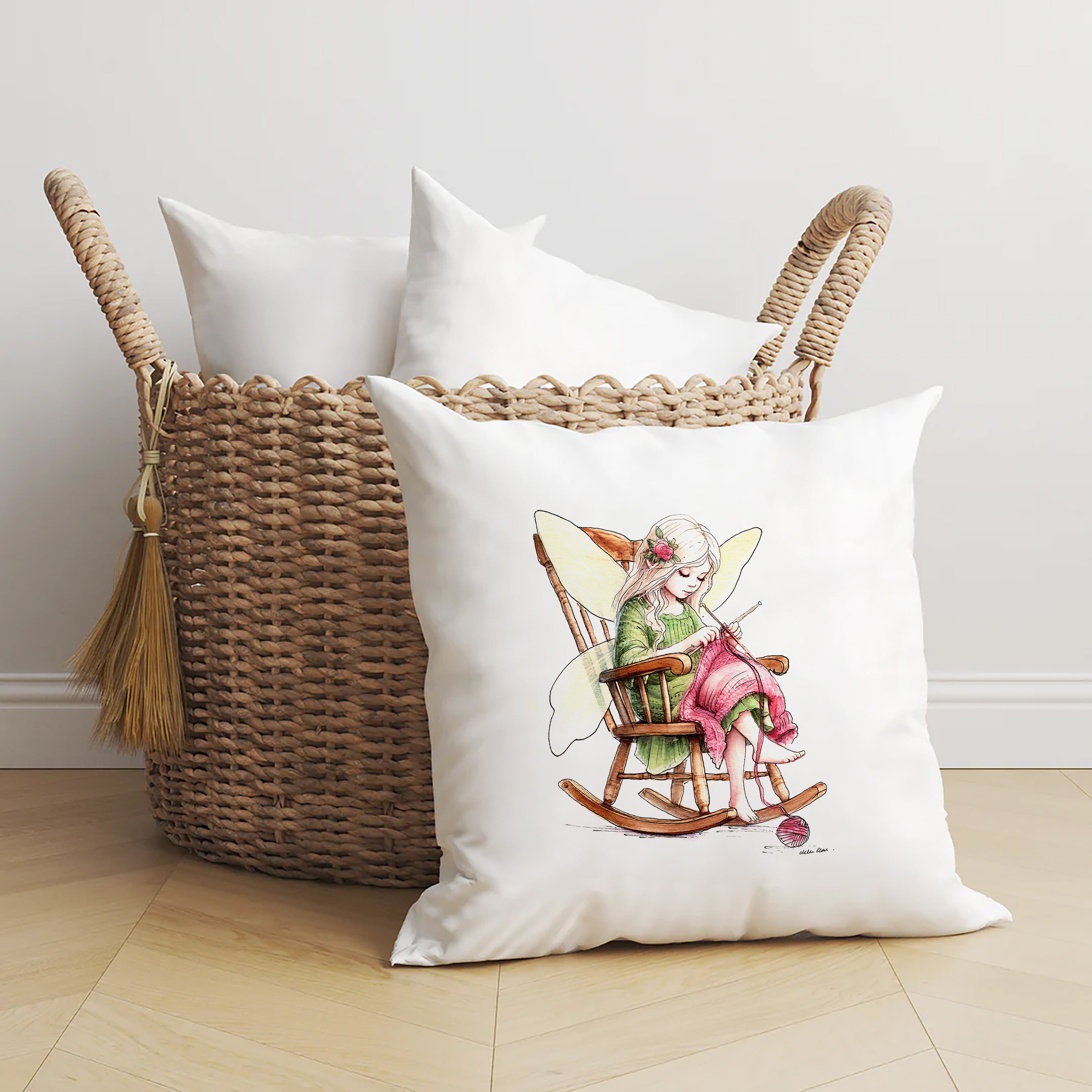 Crafting Knitting Fairy Cushion