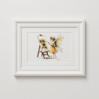 Crafting Painting Fairy Art Print