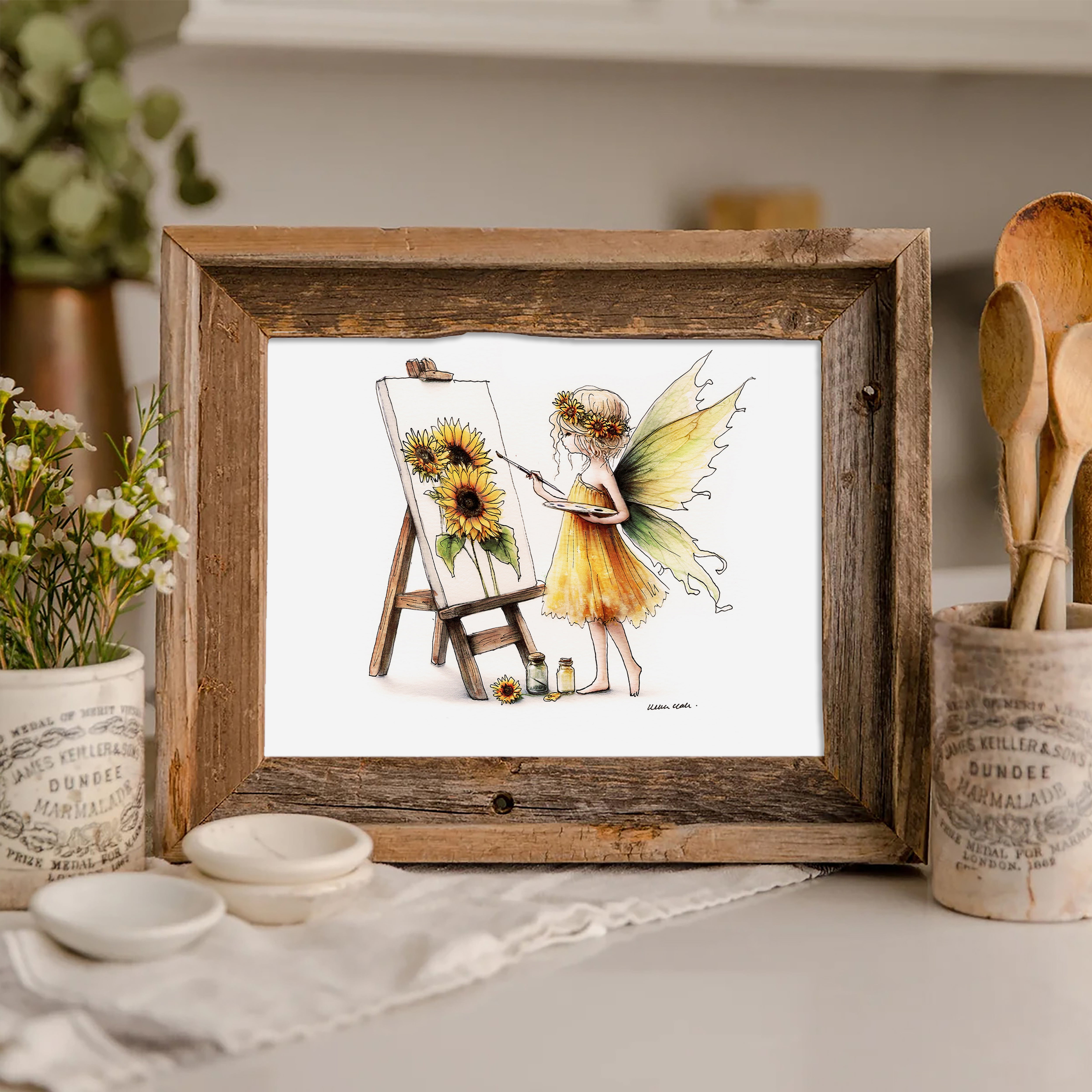 Crafting Painting Fairy Art Print