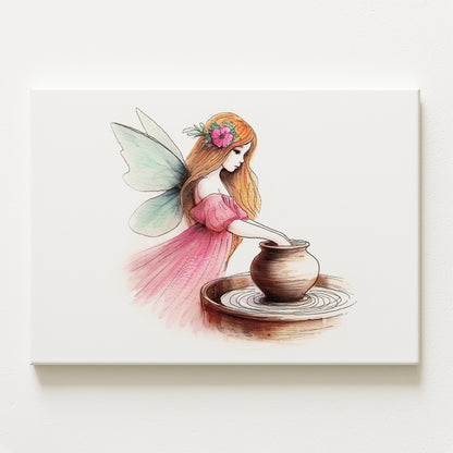Crafting Pottery Fairy Canvas